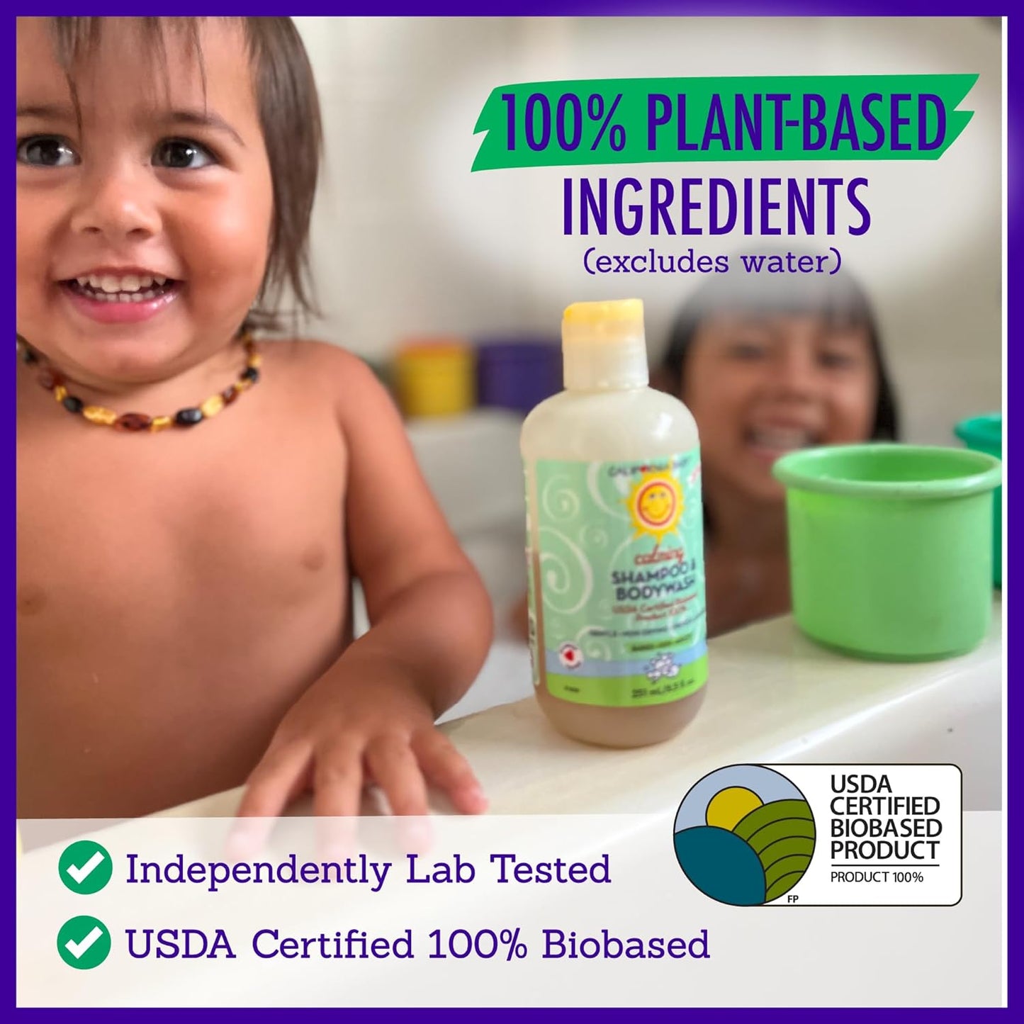 California Baby Calming Baby Shampoo + Baby Wash | 100% Plant-Based | Lavender Body Wash For