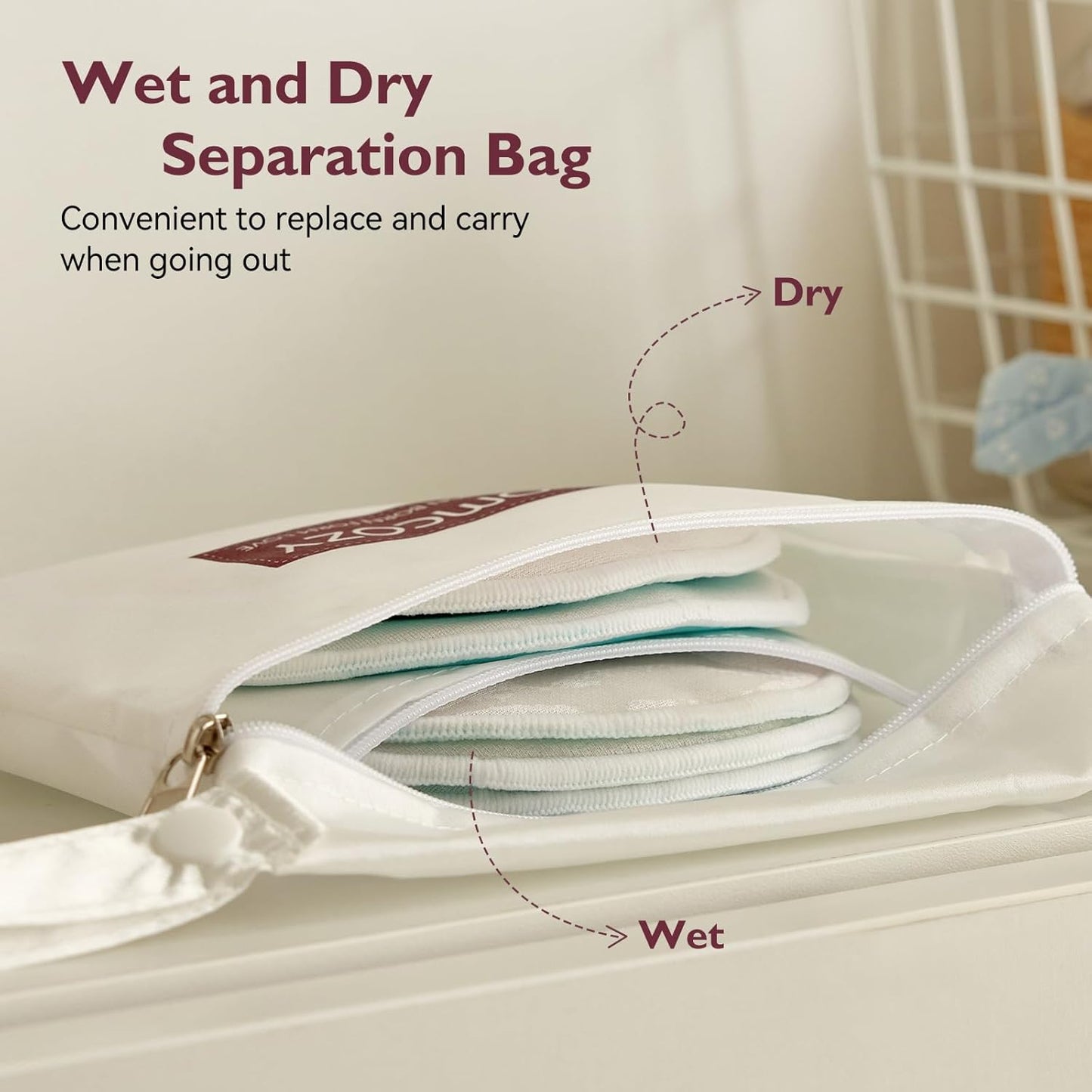 Momcozy Reusable Nursing Pads, Innovative Use of One Way Moisture-Wicking Fabric & 4 - Layer