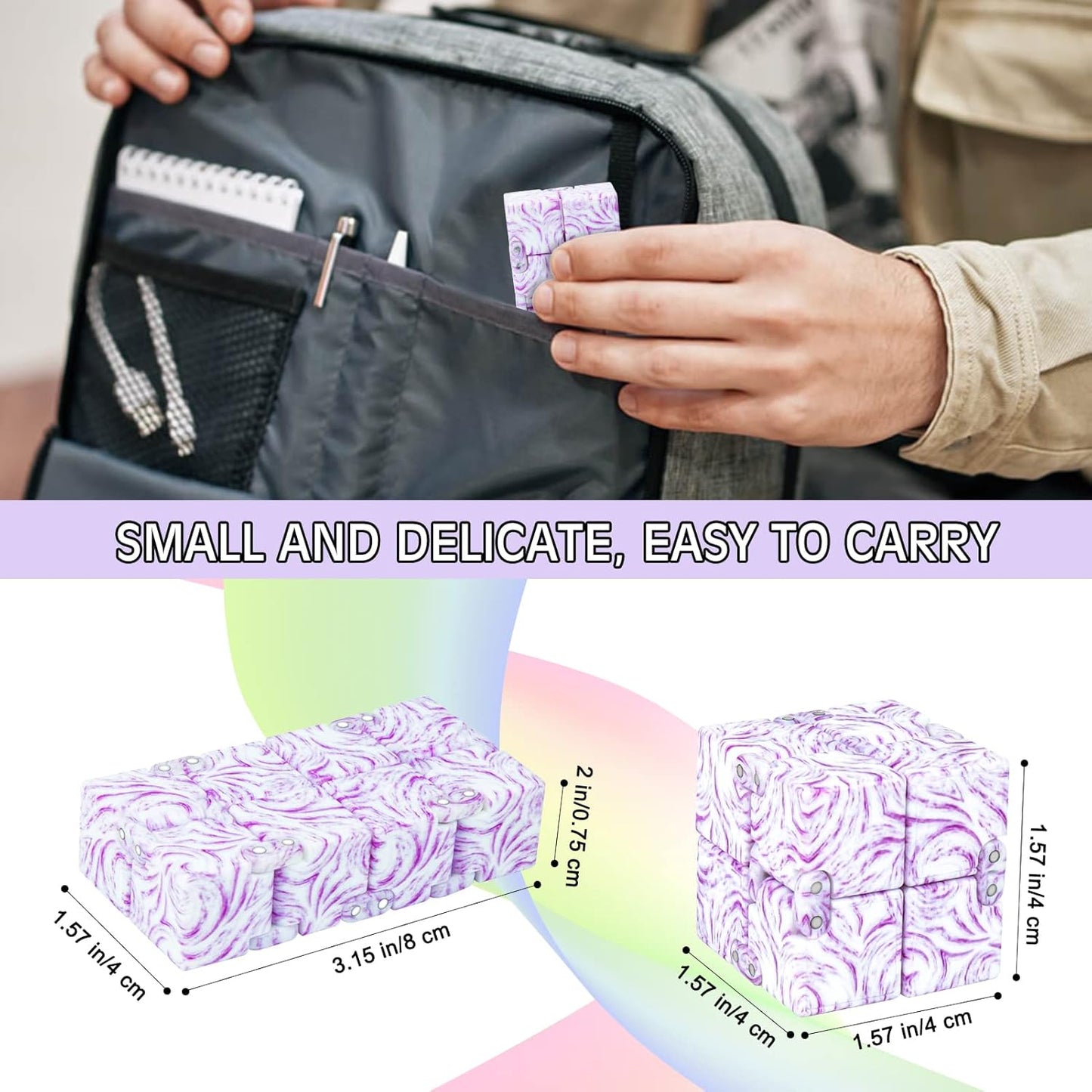 Infinitycube Fidget Toy, Unique Tie-Dye Infinitycube for Kids and Adults, Fidget Toy Relaxing