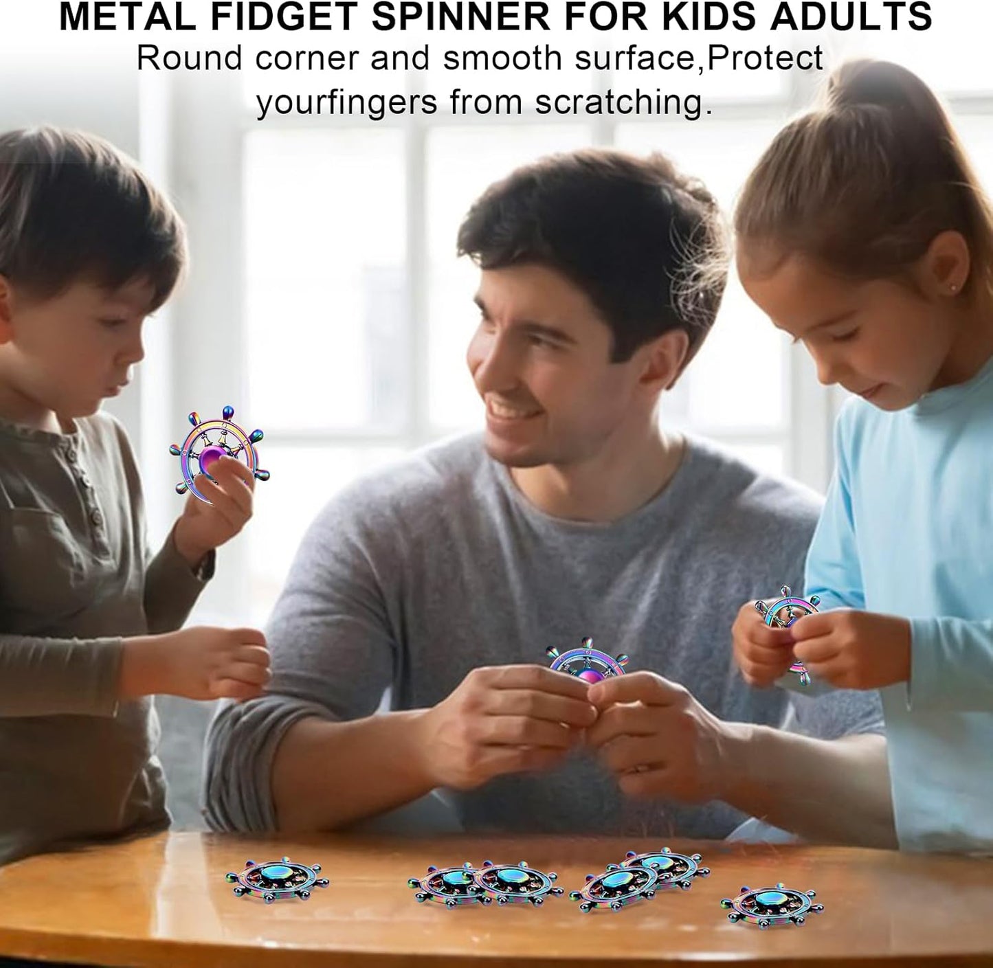 SCIONE Metal Fidget Spinner Gifts for Adults and Kids, Stress Anxiety ADHD Relief Figets Toy, Metal Anti-Anxiety Fidget Spinner Toy for Birthday Gifts Stocking Stuffers Classroom Prizes for Boys Girls