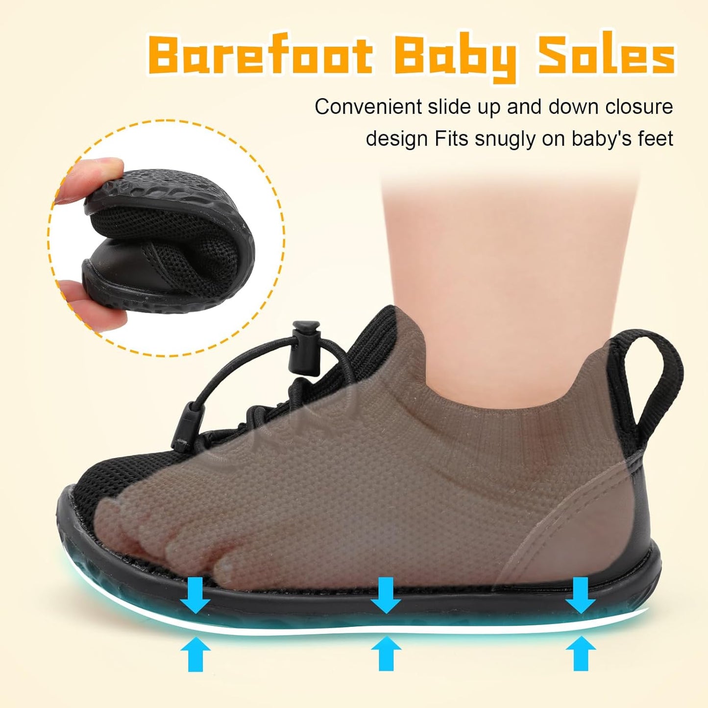 FEETCITY Baby Shoes Boys Girls First Walking Shoes Lightweight Infant Sneakers Slip On Shoe