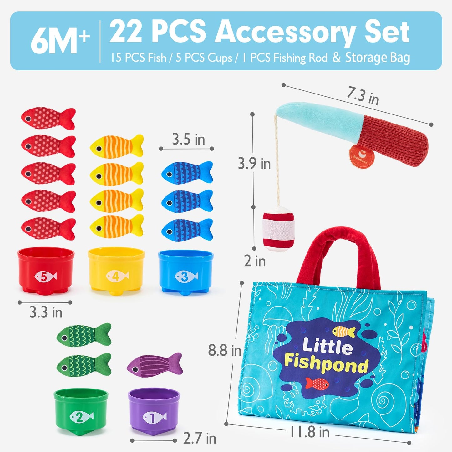 hahaland Montessori Toys for 1 Year Old Boy Girl Birthday Gift-Fishing Game