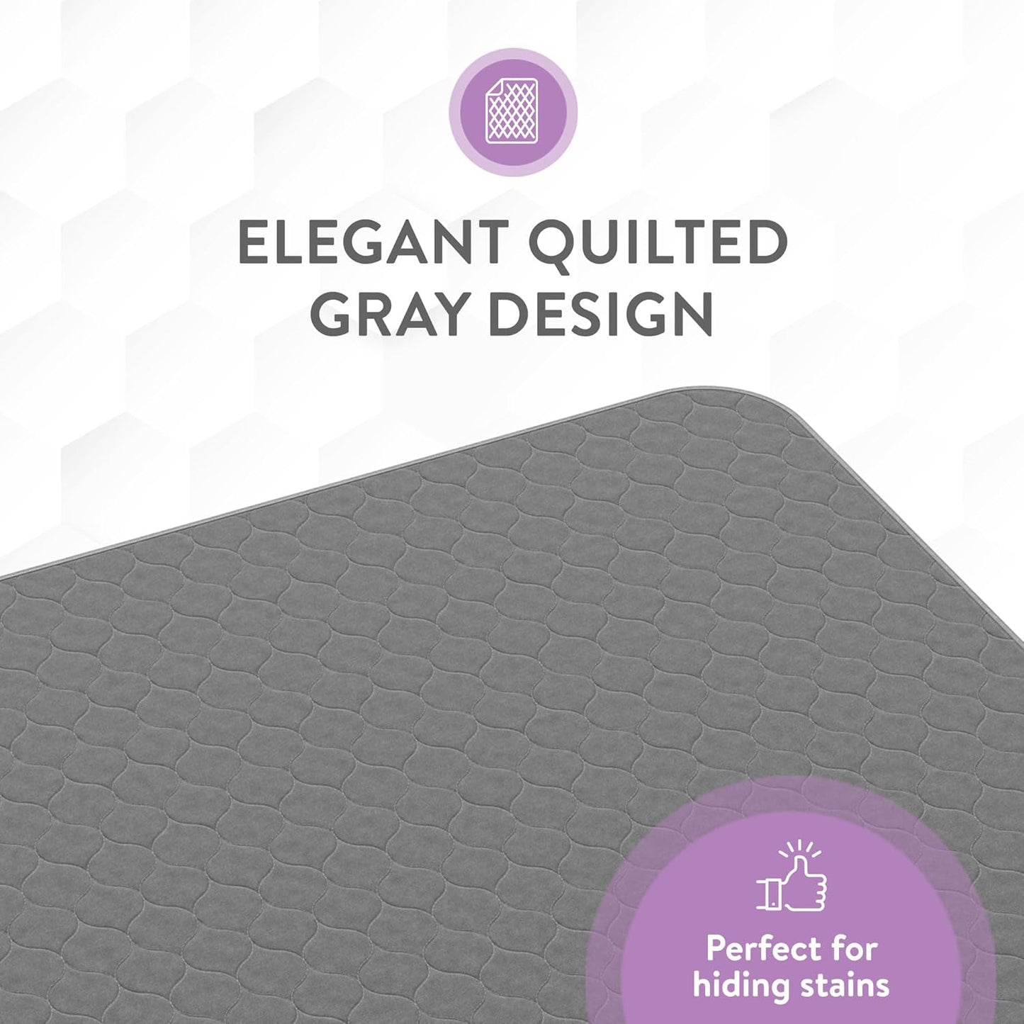 Inspire Underpads | Stain Hiding Gray Reusable Incontinence Bed Pads | Waterproof Mattress Pad | for Adults Babies and Dogs (34 X 36 - 6 Pack)