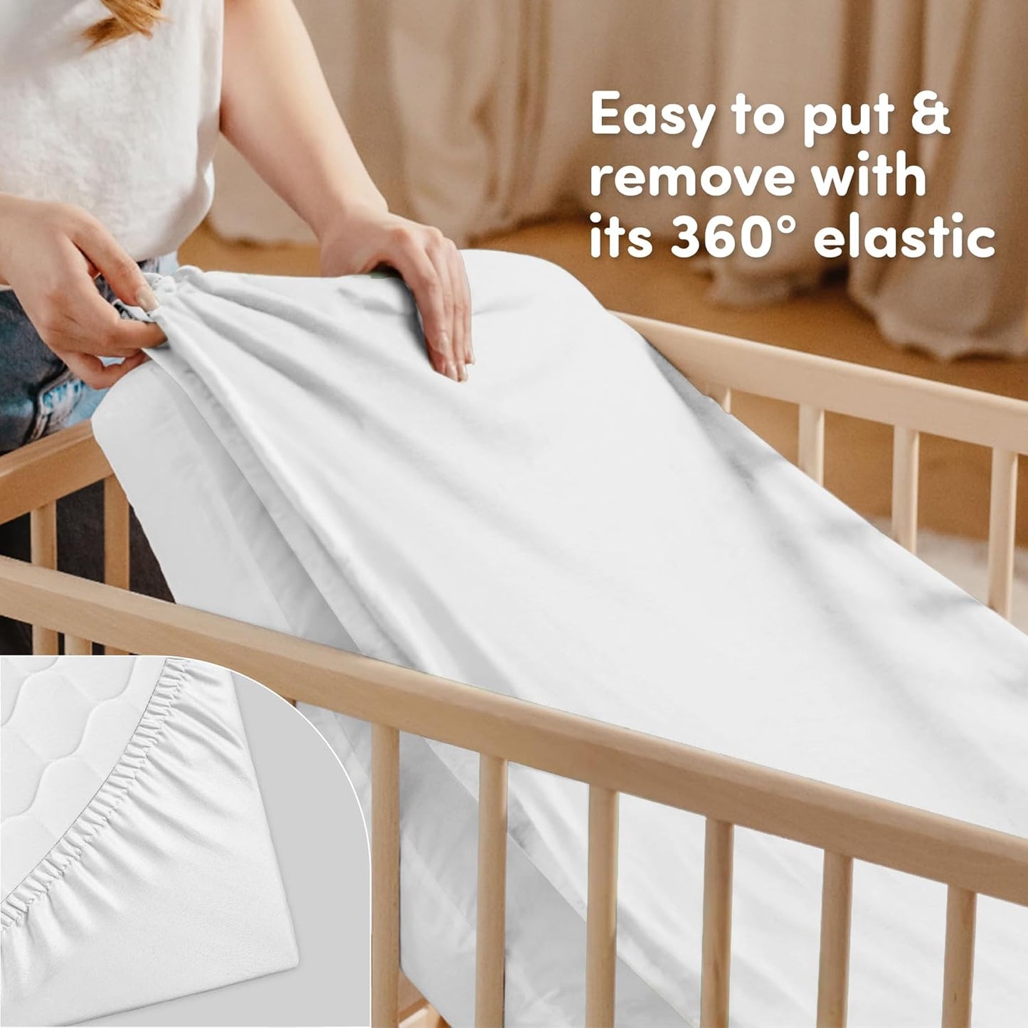 Sweety Fox 2-Pack Crib Sheets - Soft Cotton Jersey Fitted Sheets for Boys and Girls, Mini Crib