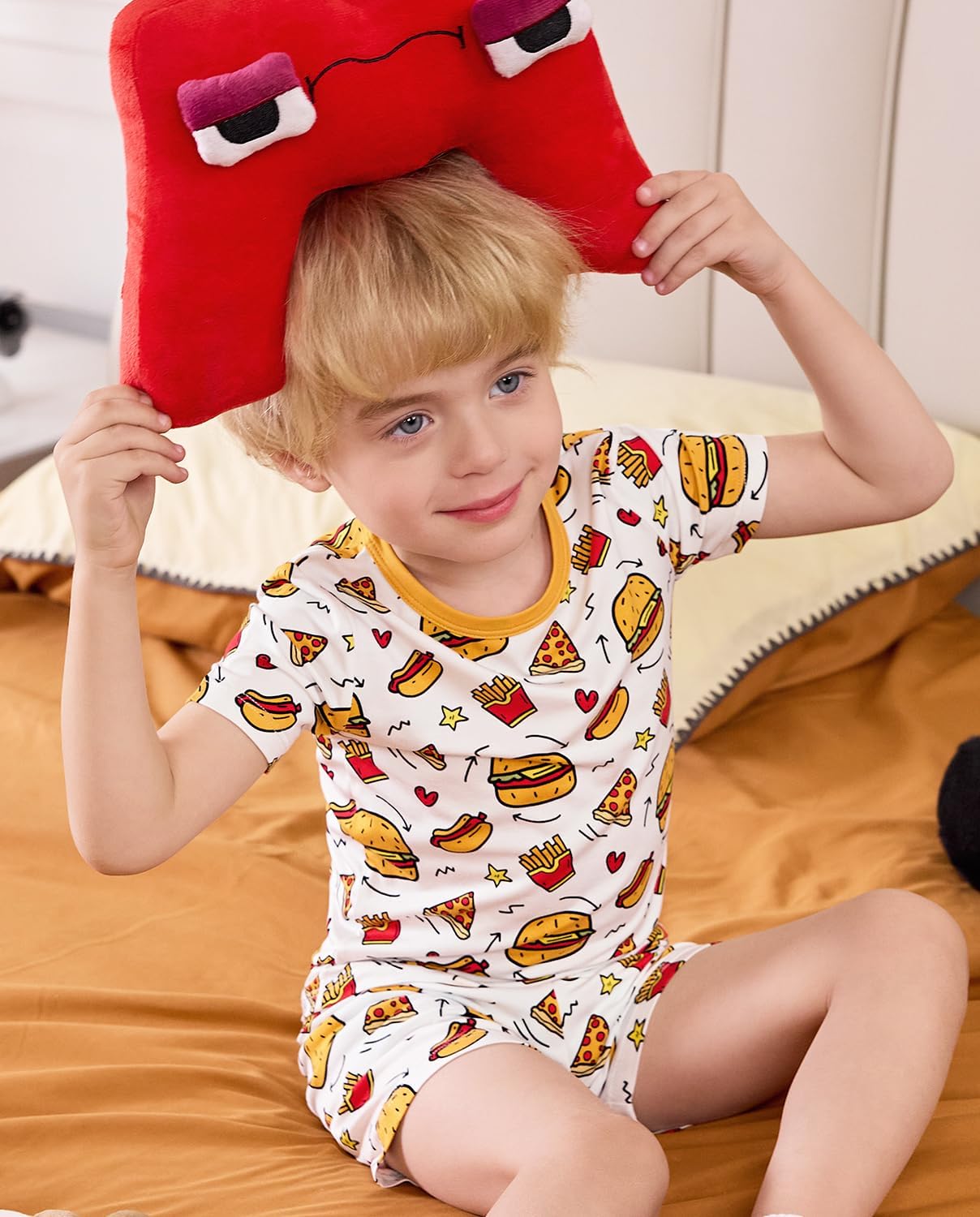 Bamboo Viscose Toddler Animal Pajamas Boys Girls Kids Cool Short Summer 12M-8Y Snug fit Pjs Set 2pcs