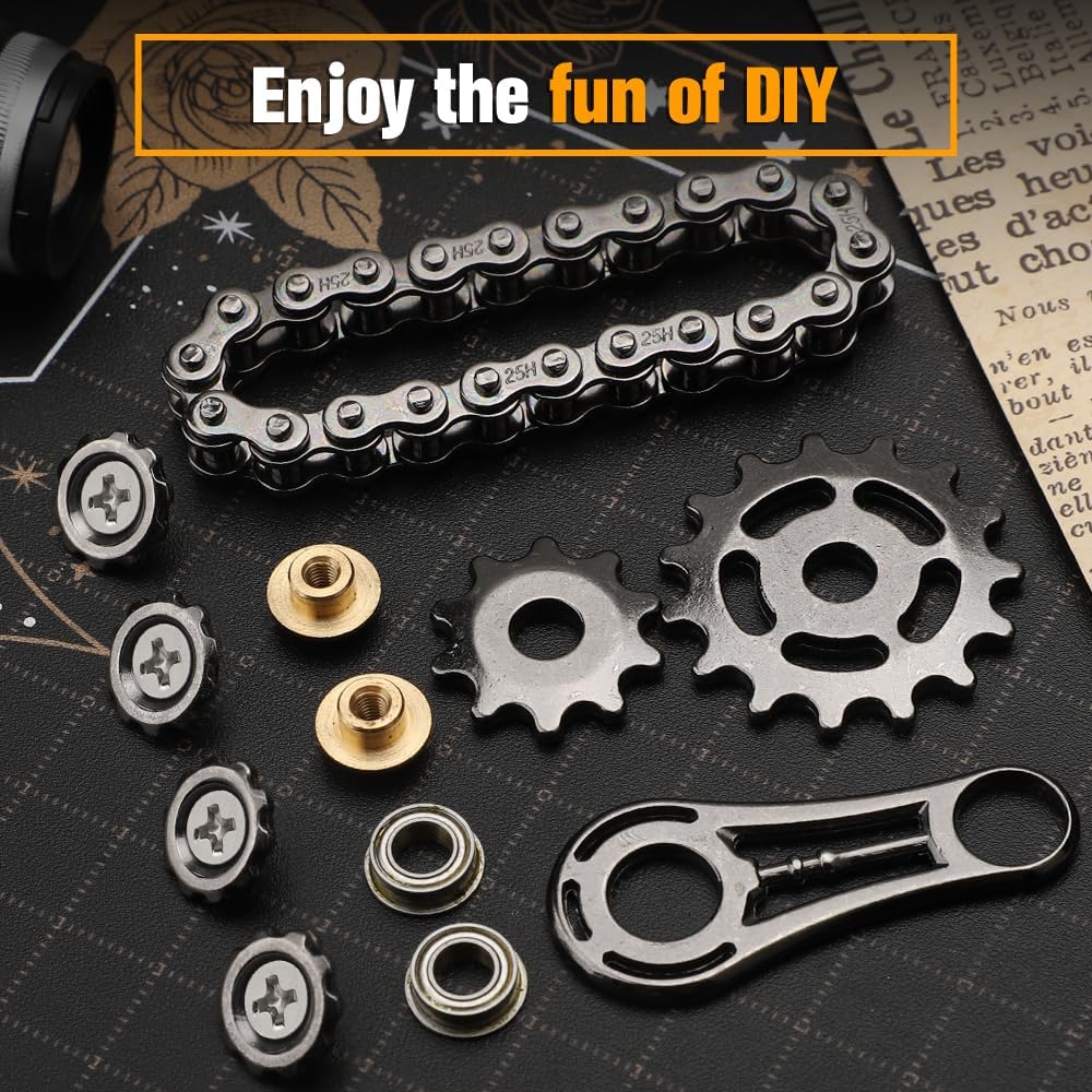 Cool Sprockets Fidget Chain, Hand Roller Toys for Kids Adults, Metal Transformable Sensory Bike