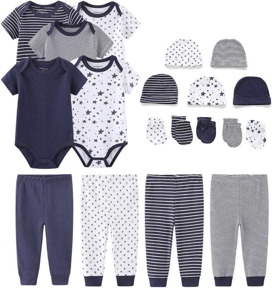 Kiddiezoom Newborn Baby Girl Boy Clothes Baby Outfits Pants Bodysuits Gifts Set Layette Set 0-3 Months