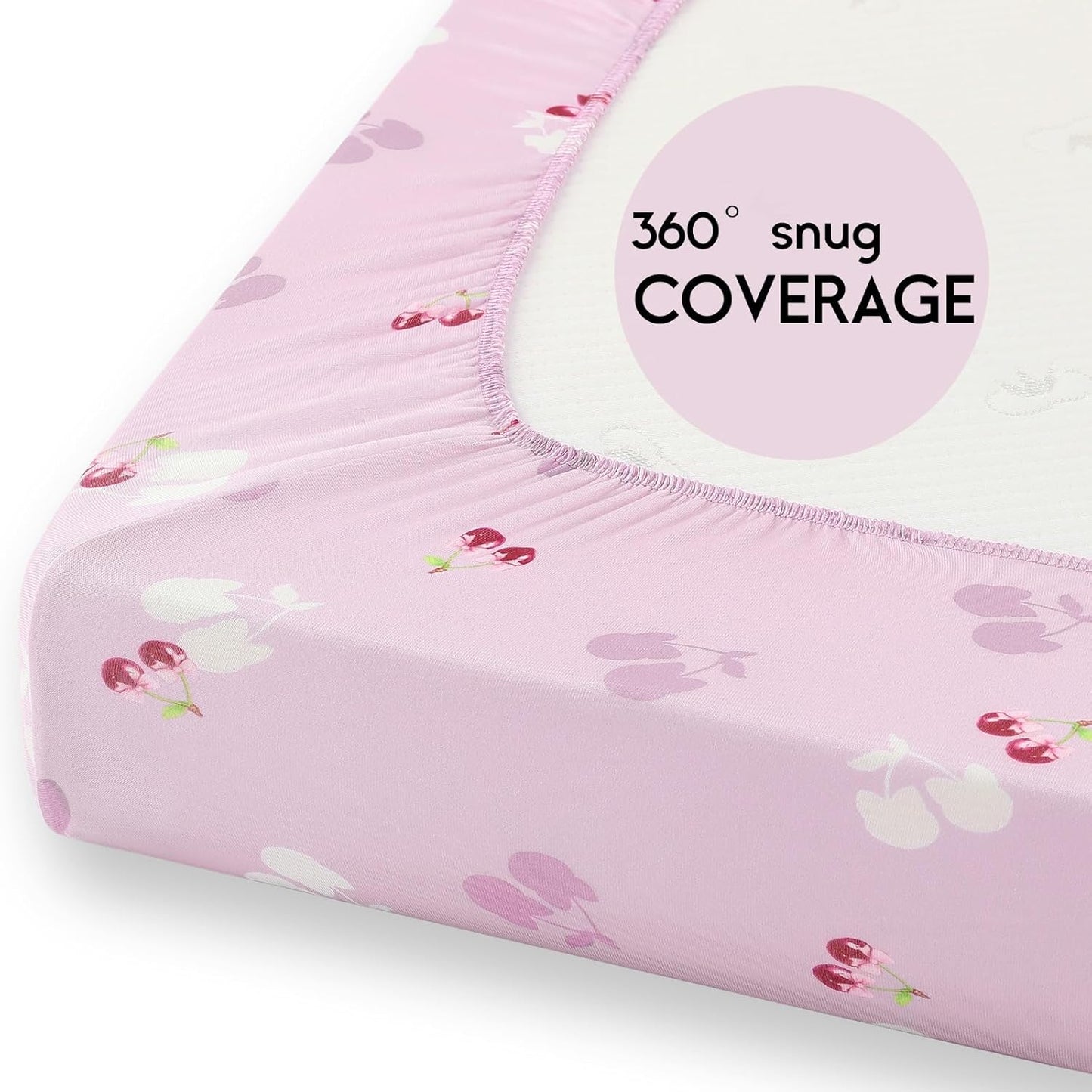 Yoofoss Pack and Play Sheets Fitted, Mini Crib Sheets 2-Pack for Pack N Play Mattress, Stretchy