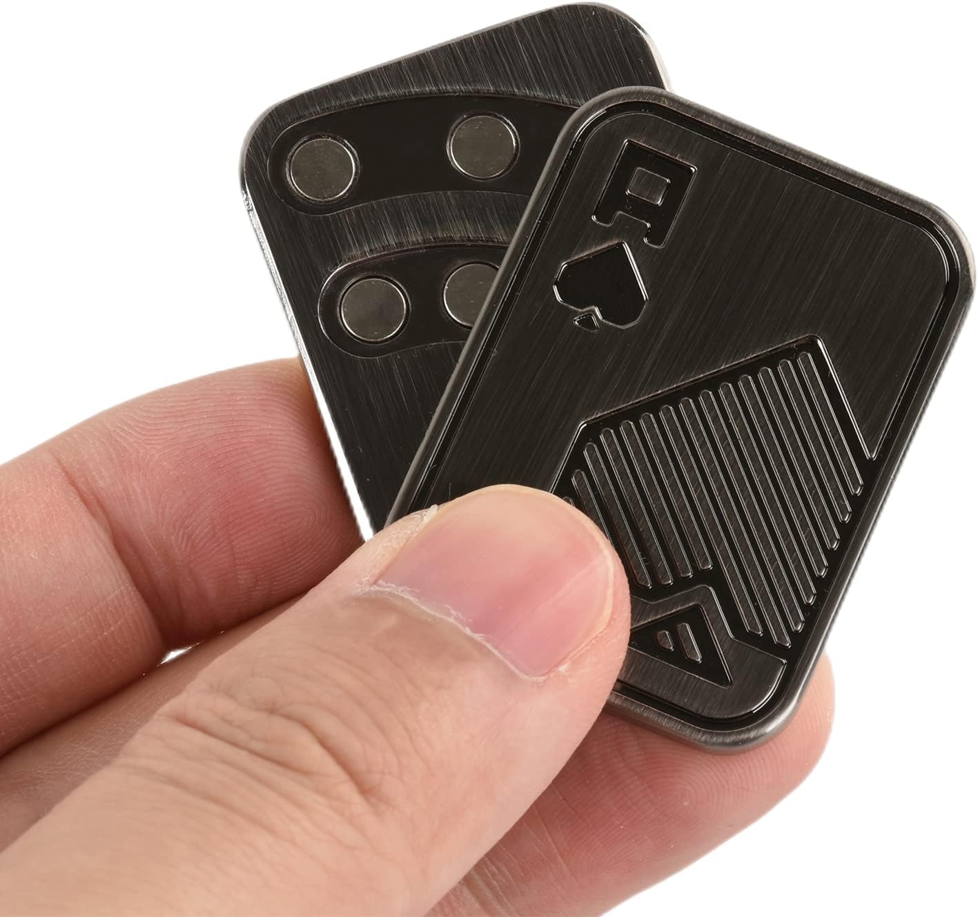 EDC Metal Fidget Slider Toys- Stress Relief EDC Fidget Slider Casual Metal Adult's Hand Toys Office Desk Toys Gifts Stress Toys for Adults(Poker-A)