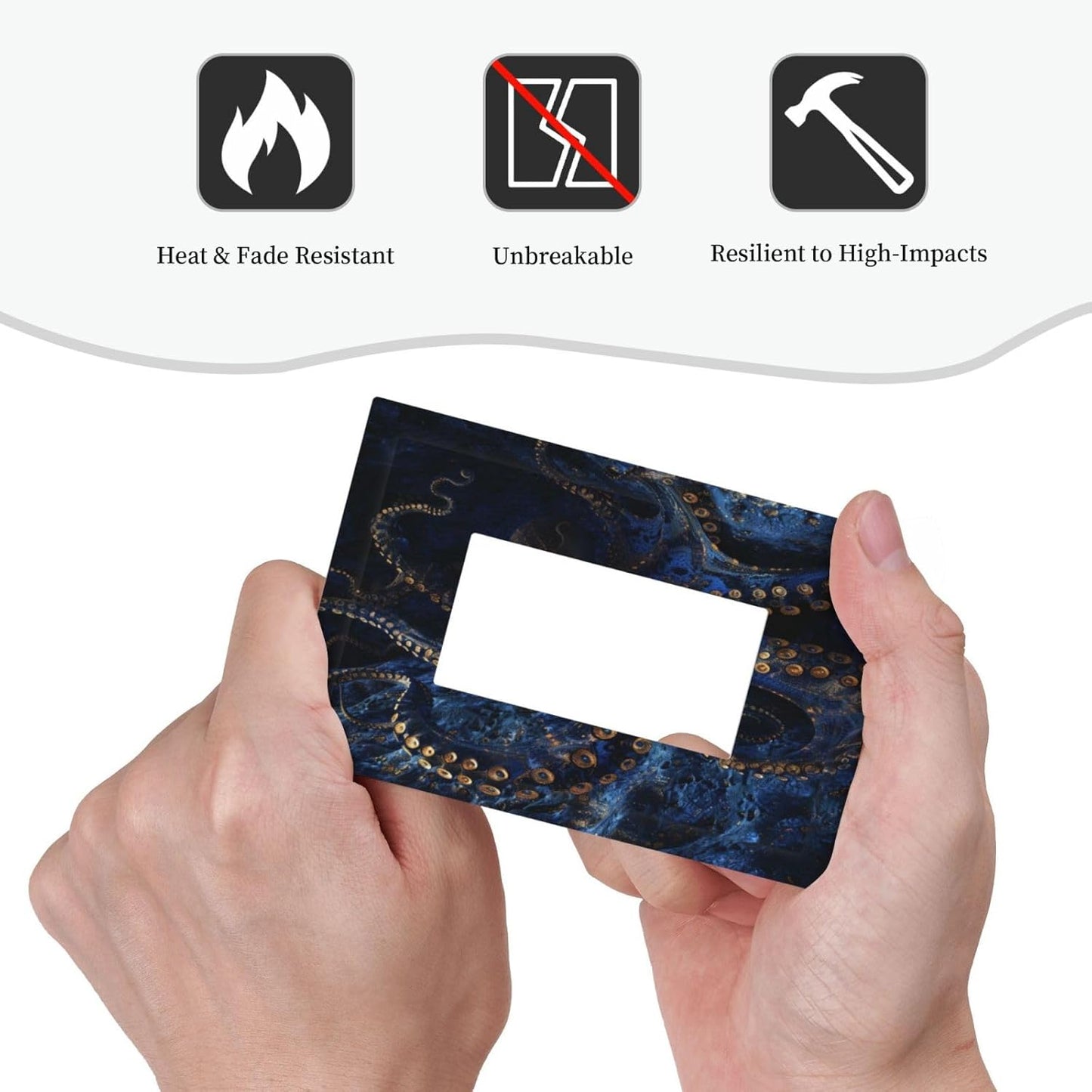 Decorative Outlet Covers Horror Night Blue Ocean Evil Octopus 1 Gang Single Decora GFCI Device Light Switch Covers Plate 1 Rocker Wall Plate Jumbo Faceplate for Bathroom Home Decor