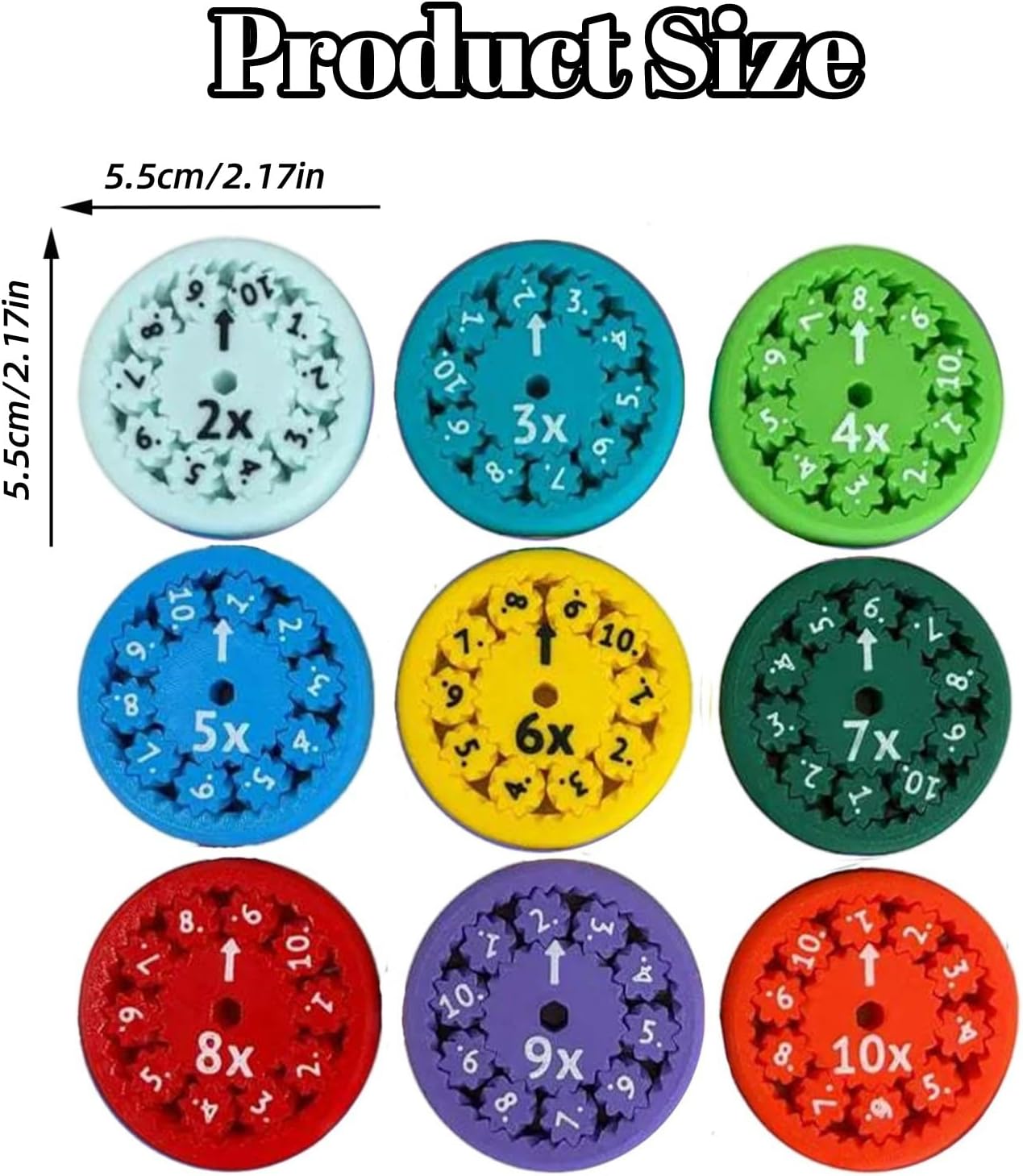 Math Fidget Spinners,Educational Math Fact Fidget Spinners - Learn Division & Multiplication - Perfect for Stimmers & Fidgeters (Multiply Or Divide 9pcs)
