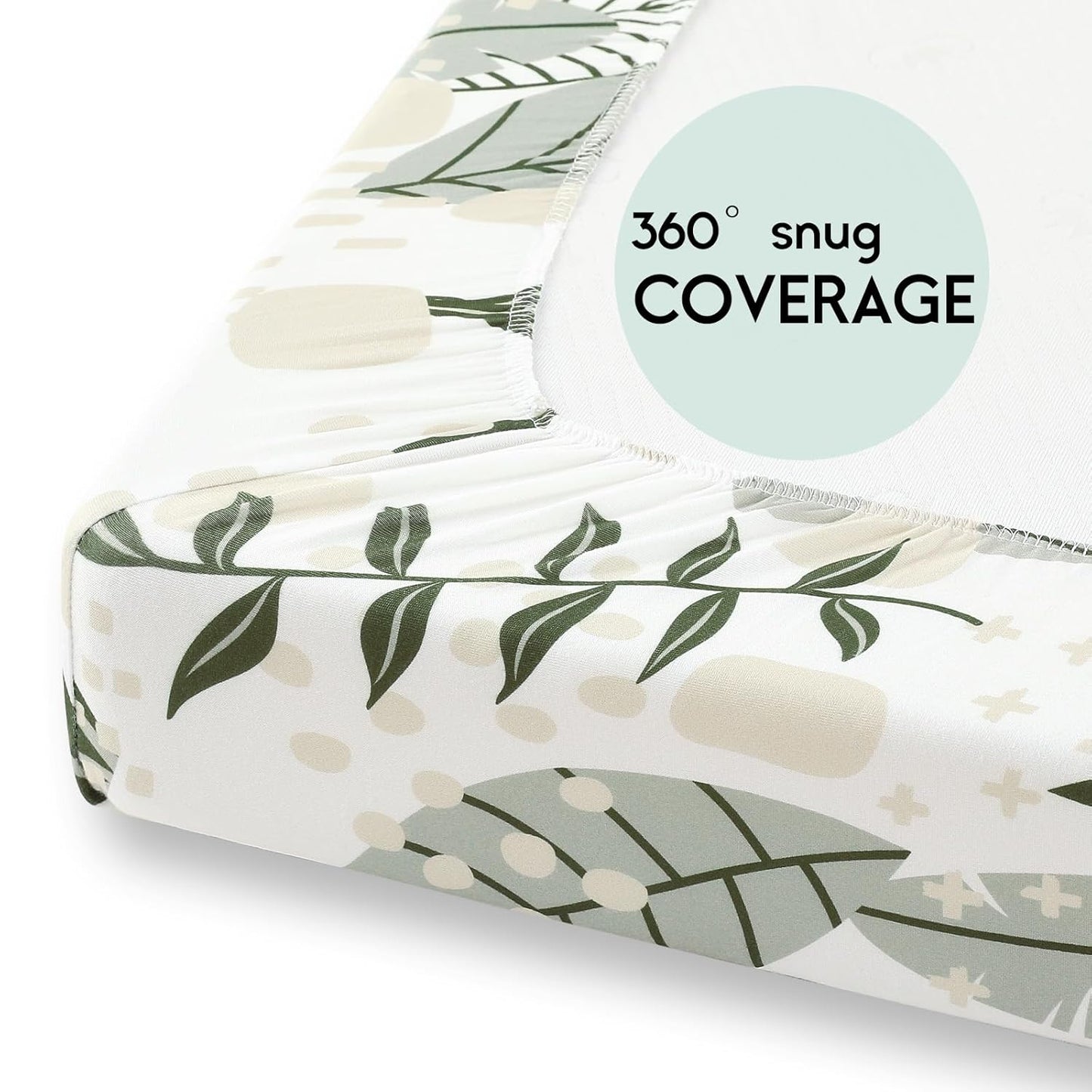 Yoofoss Pack and Play Sheets Fitted, Mini Crib Sheets 2-Pack for Pack N Play Mattress, Stretchy