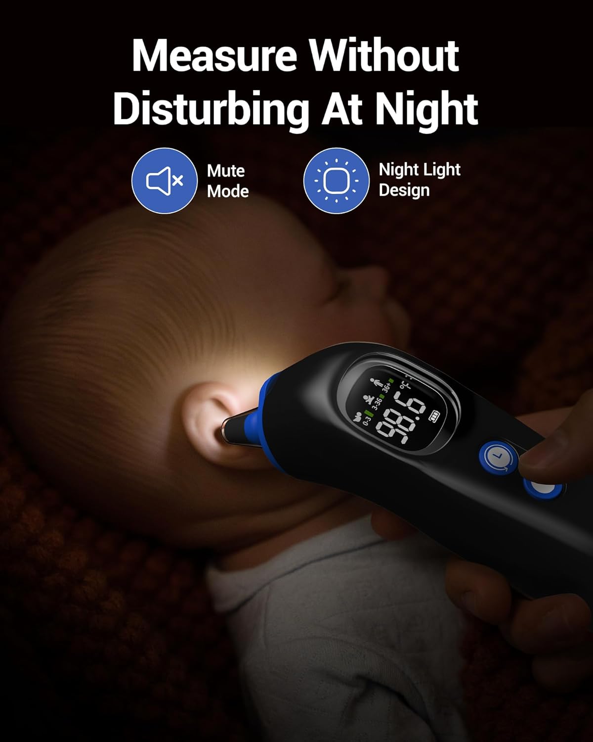 Ear Thermometer with Heated Probe, High Accuracy Thermometer for Kids, Adults and Babies with 32
