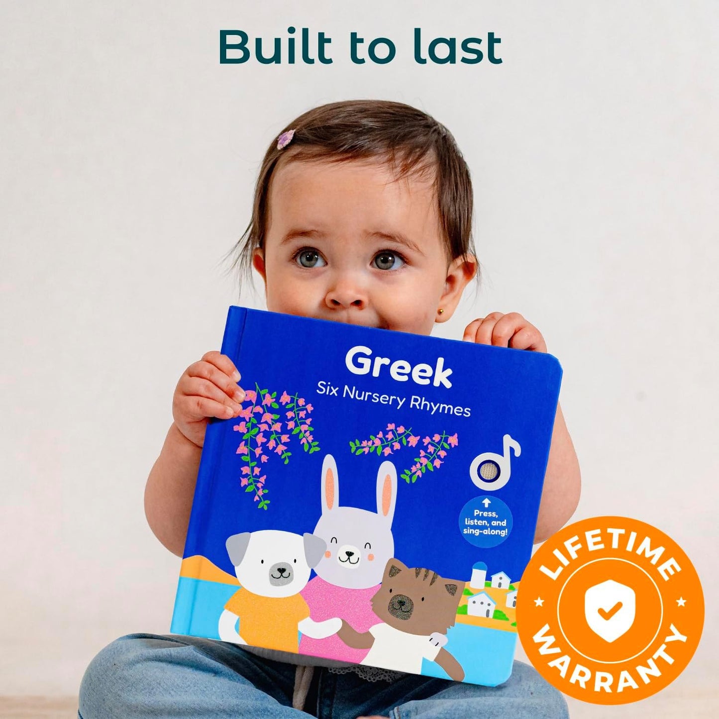 Cali's Books Greek Nursery Rhymes | Bilingual Children's Interactive Musical Book for Baby, Toddlers | USB C Rechargeable | Greek Gifts for Kids