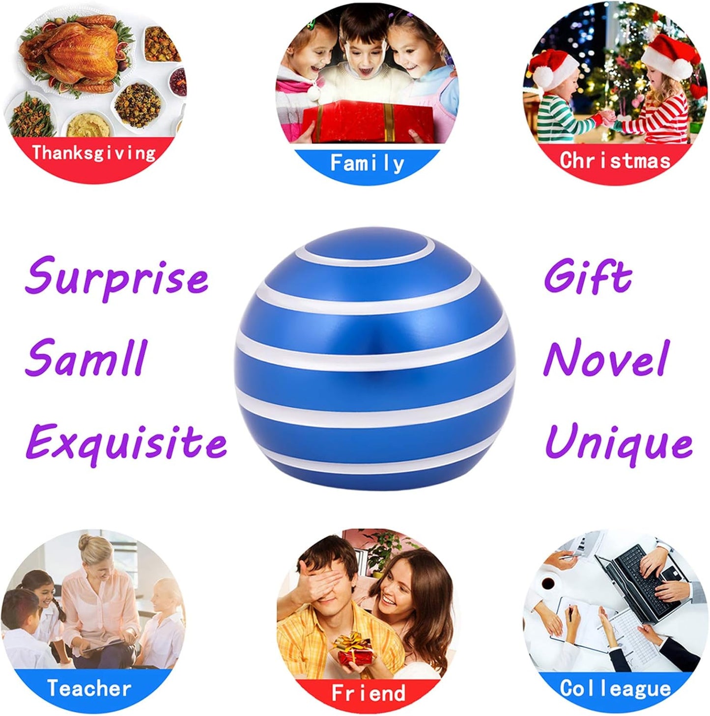 Desk-Fidget-Kinetic-Toys Cool-Gadgets: Cool-Stuff Thing Game Toy for Adult Teen Children Kid, Optical-Illusion Stress Relief Gifts for Man Women Home Office School Christmas Spinning Up 300 Seconds