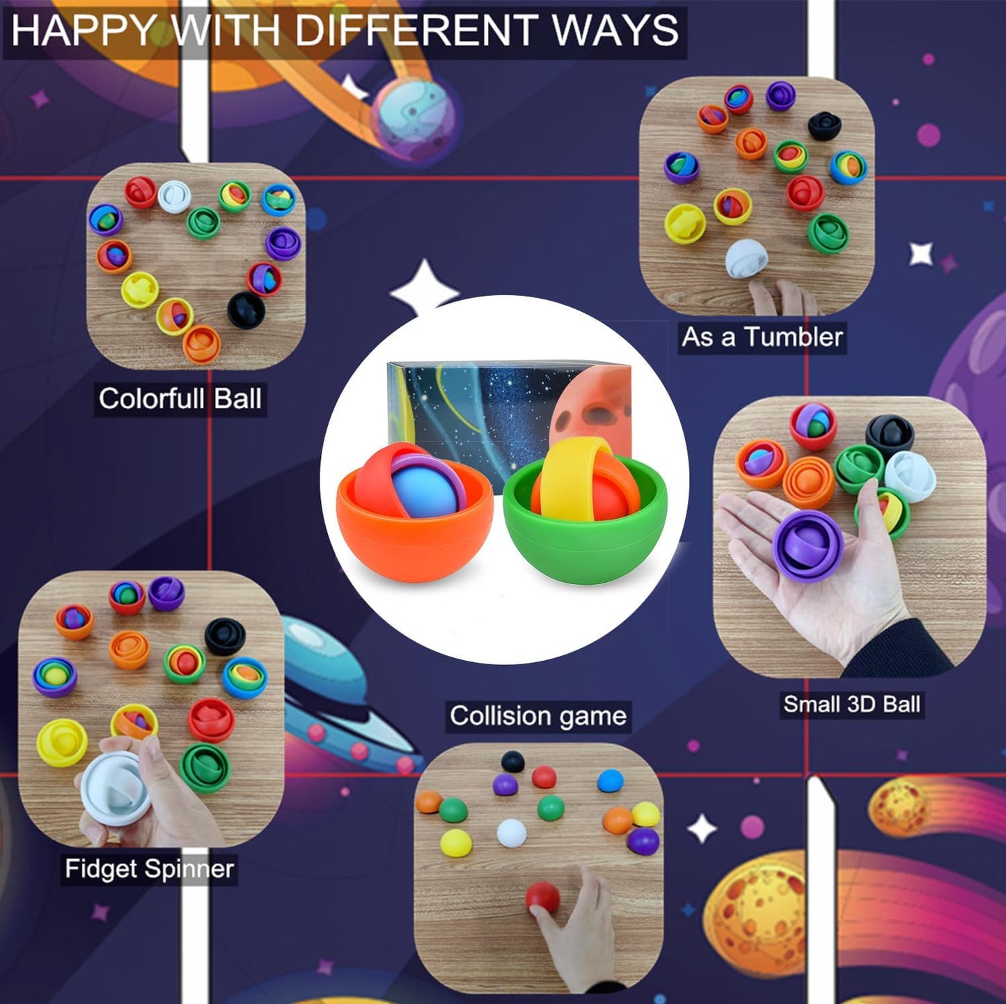 Fidget Toys, 3D Teen Boys Fidgets Spinners, Relief Stress and Exercise Fingers Hand Ball Fidgets Gyroscope, Best Gifts for Boys, Girls, Adult Birthday Games