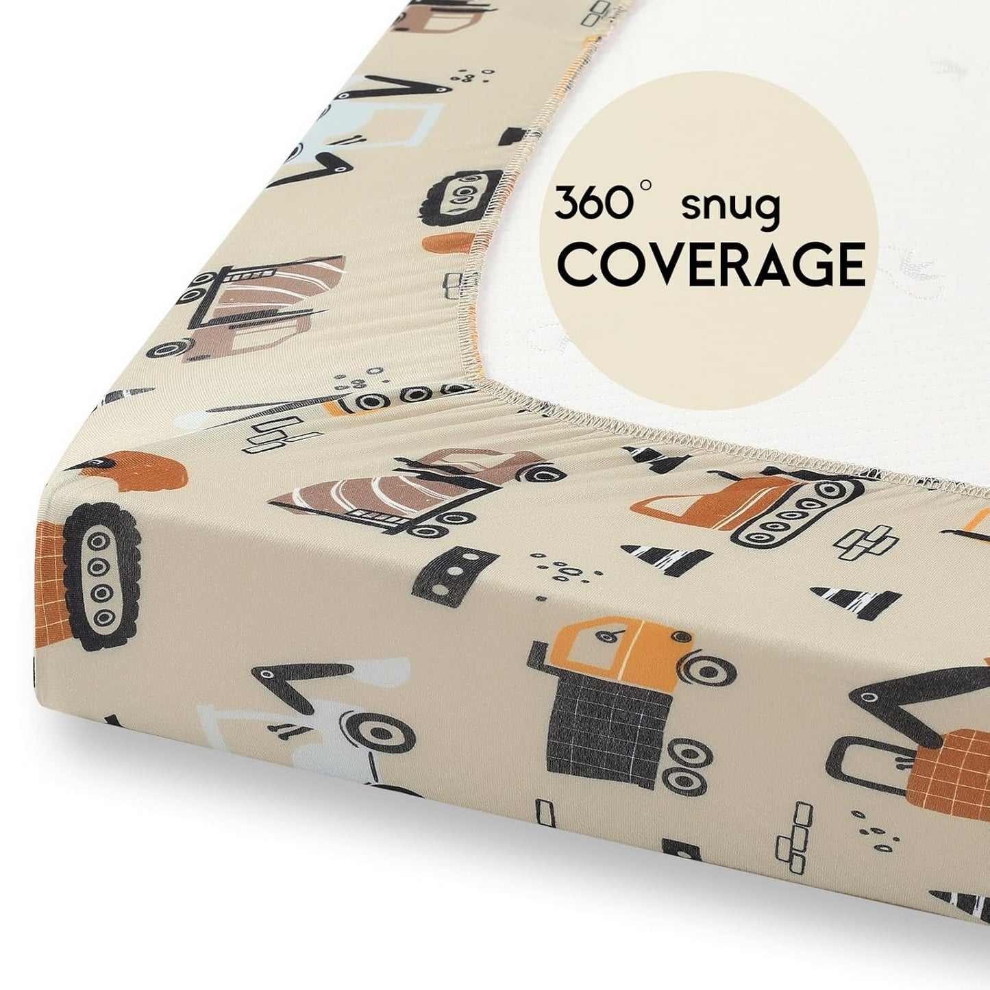 Yoofoss Pack and Play Sheets Fitted, Mini Crib Sheets 2-Pack for Pack N Play Mattress, Stretchy