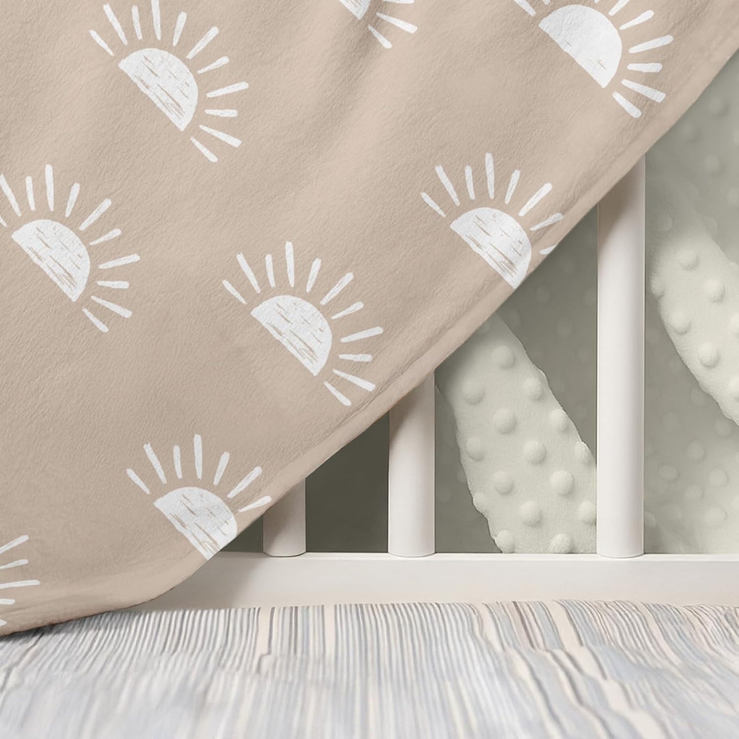 Sun Minky Baby Blanket 30 x 40 Inches for Boys Girls, Soft Plush Receiving Blanket with Dotted