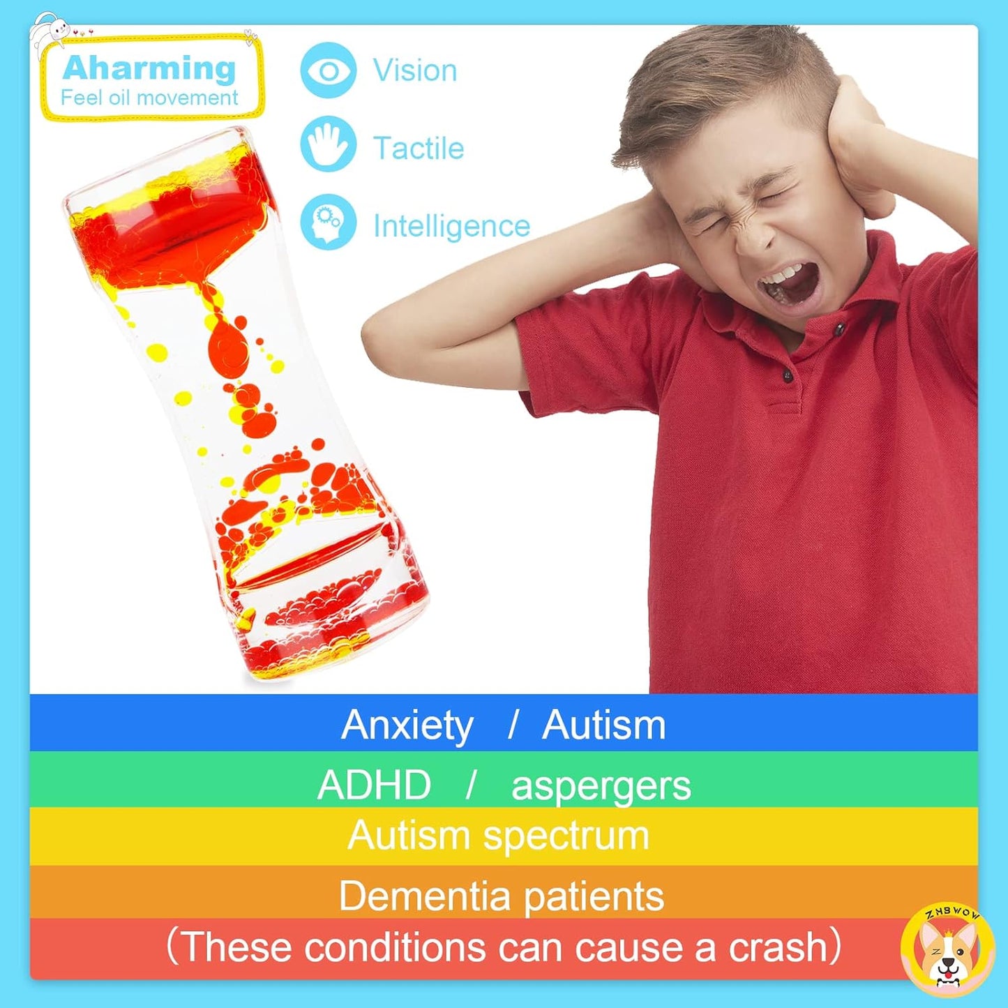 Liquid Motion Bubbler for Kids Adults,Sensory Toys,(3-Pack) Fidget Timer Liquid Toy,Autism Toy,Oil Water Desk Toy,Anxiety Toys,Christmas Stocking Filler Gift