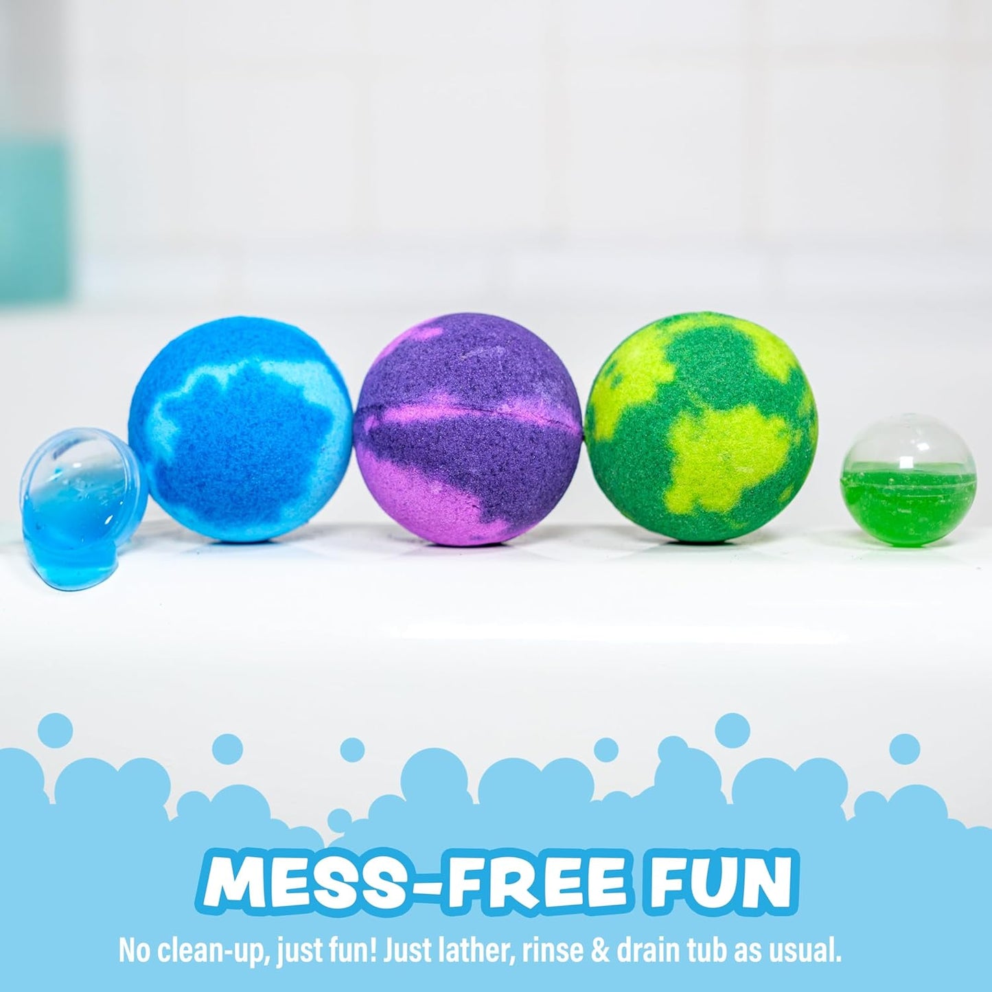 Super Goo Bath Slime 'Surprise' Bombs, 6 Pack | Kids Bath Bombs With Surprise Inside | Nontoxic |