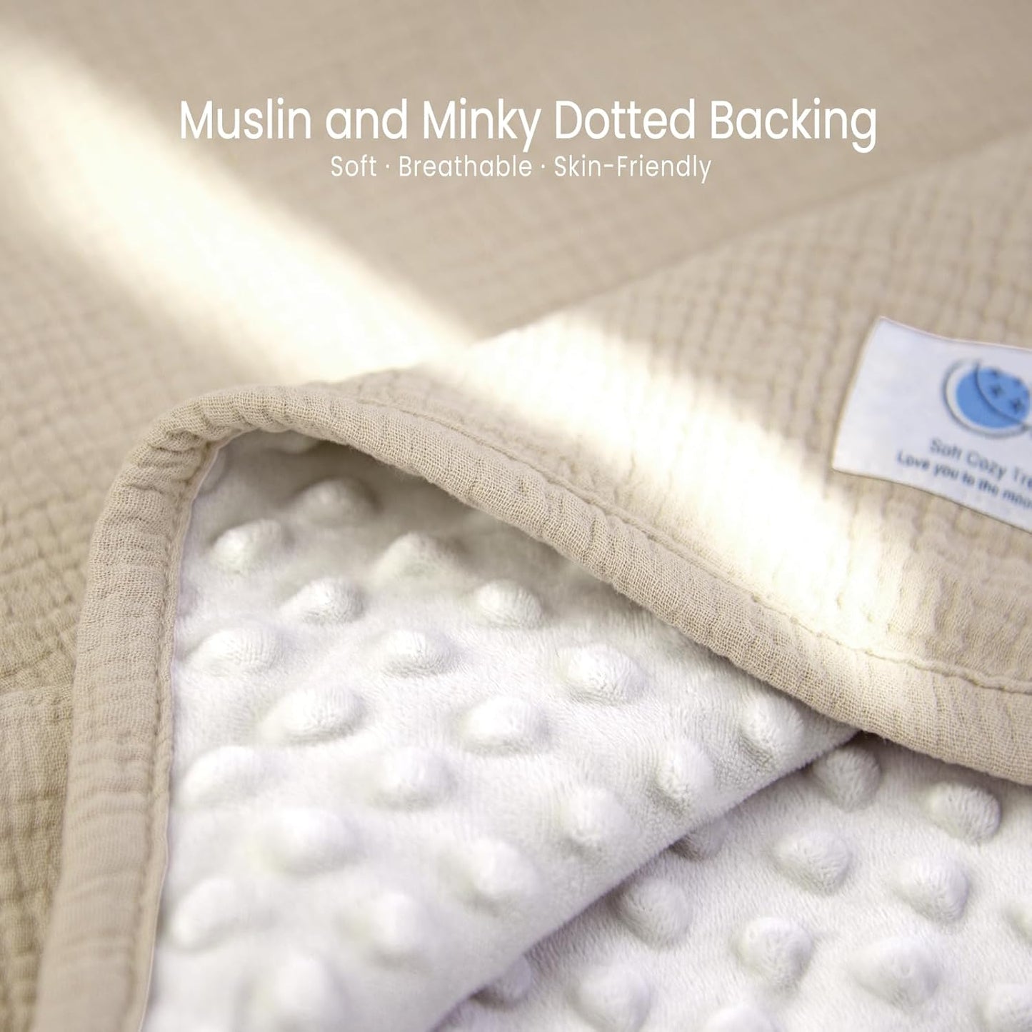 lulumoon Baby Blanket for Newborn Receiving: Minky Dot & Muslin Lightweight - Thermal Blanket Gift