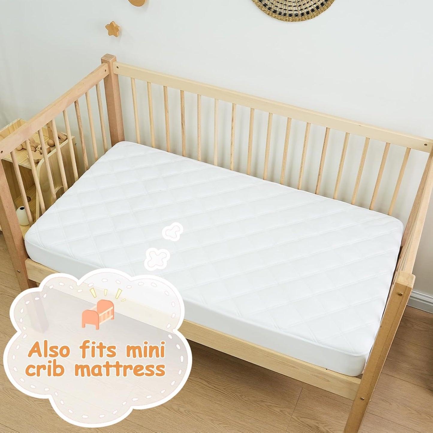 Yoofoss Waterproof Pack and Play Mattress Protector 2 Pack, Quilted Pack and Play Mattress Pad