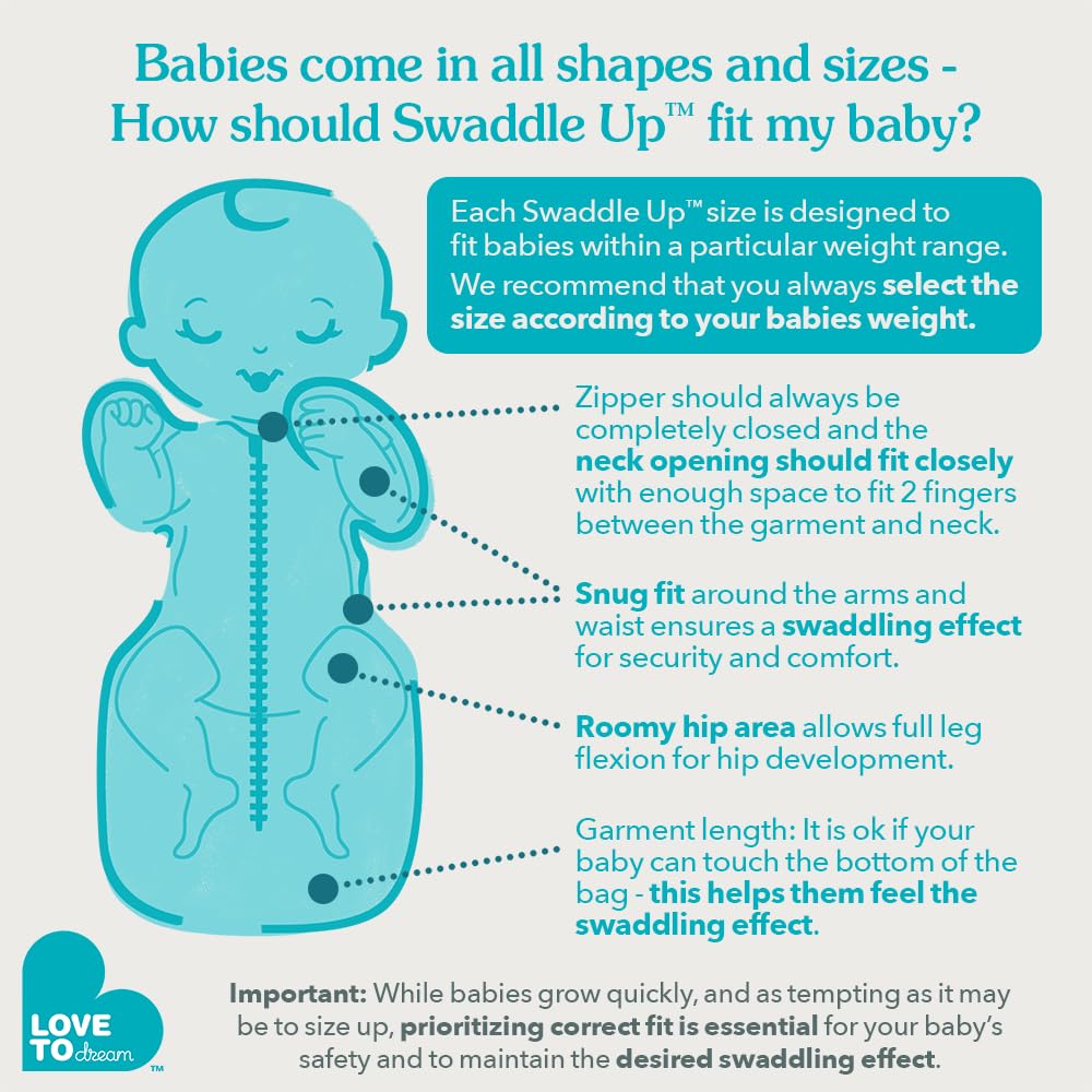 Love to Dream Swaddle UP, Baby Sleep Sack, Self-Soothing Swaddles for Newborns, Get Longer Sleep