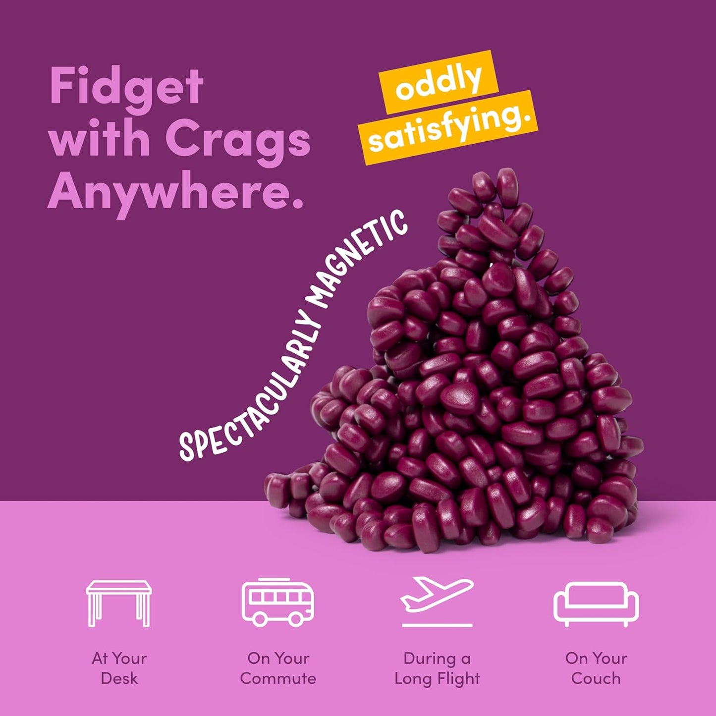 Speks Crags Ferrite Putty, Over 500 Ferrite Stones in a Metal Tin, Seriously Satisfying Fidget Toys for Adults and Desk Toys for Office, Matte Iris, Medium