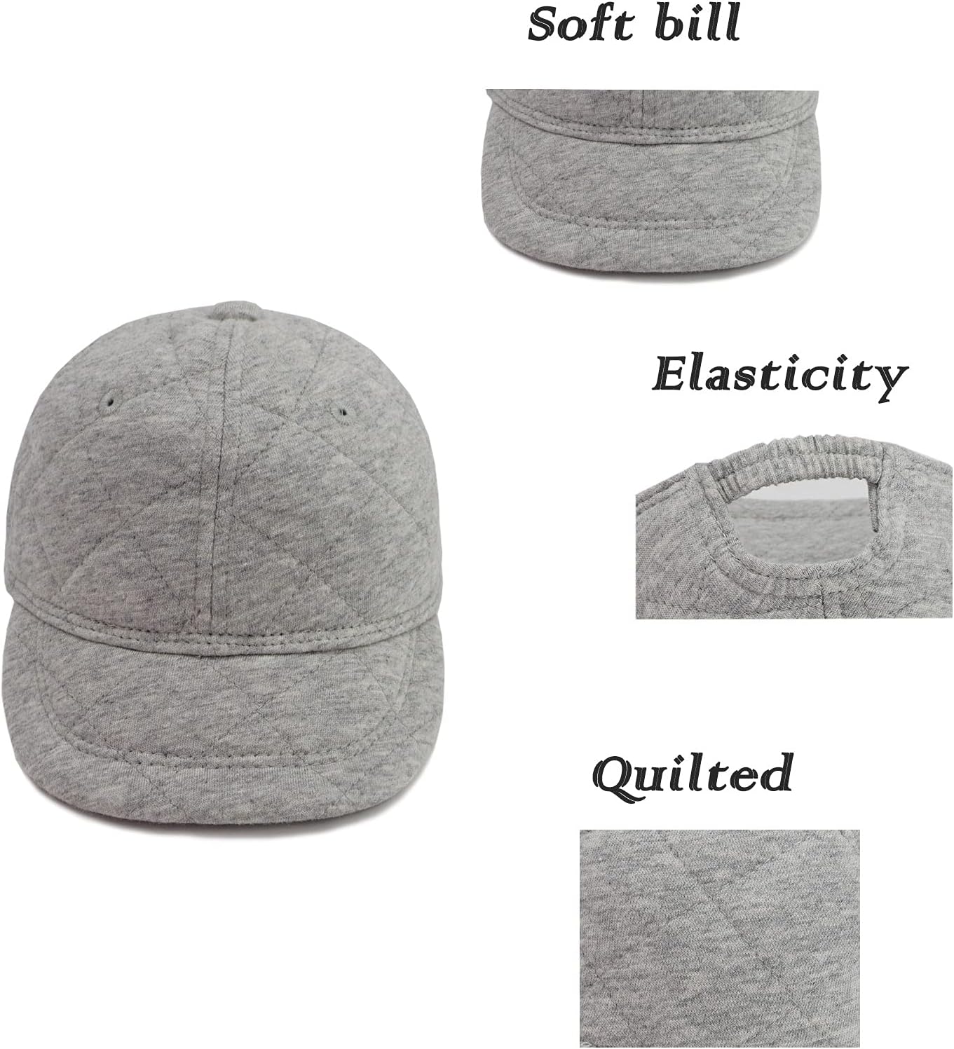 Keepersheep Baby Baseball Cap Infant Sun Hat, Cotton Knit with Soft Brim, Adjustable Soft Newborn Toddler Cap