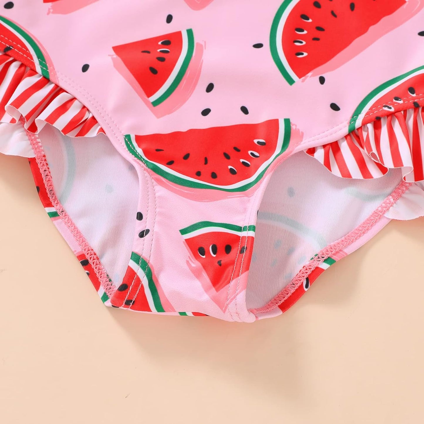 Tiny Cutey Toddler Girl Swimsuit Ruffled Stripe Sleeveless Swimwear One-Piece Baby Girl Bathing Suits
