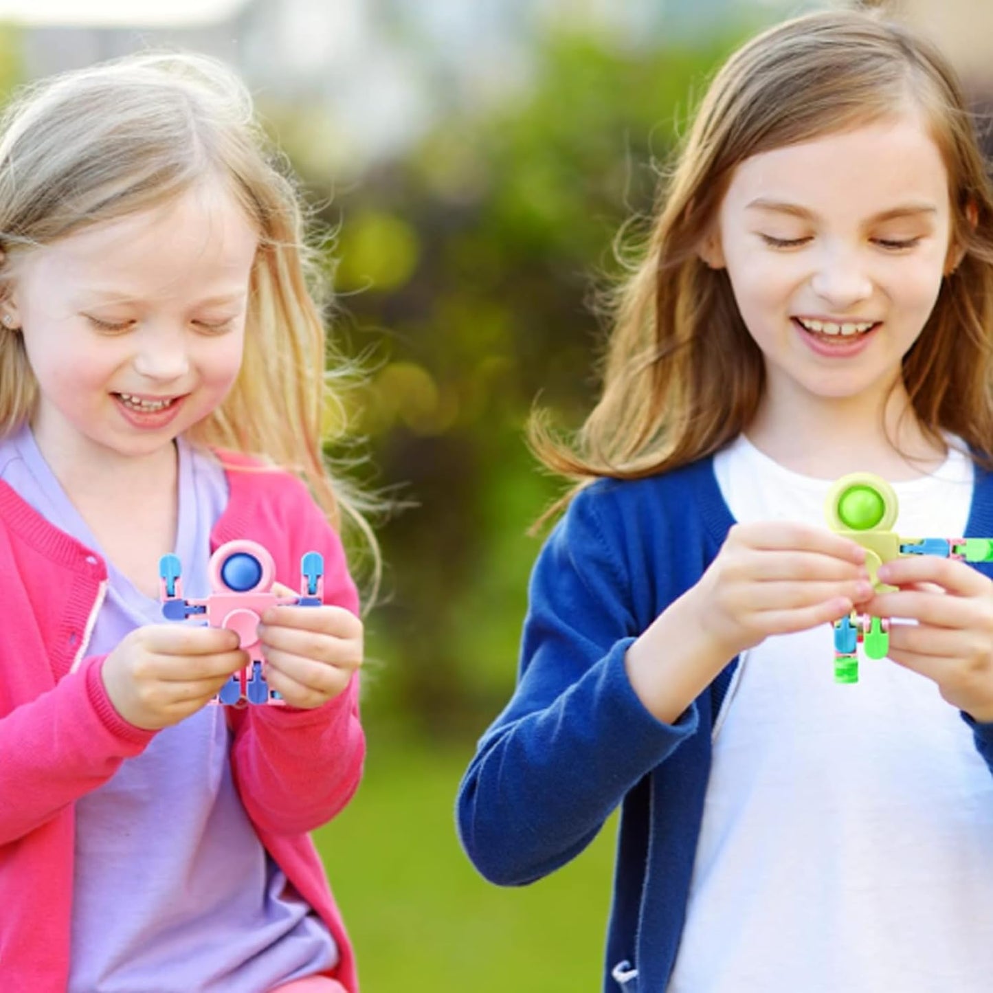 Fidget Spinners, Transformable Chain Robot Fingertip Toy, Gyro Fidget Sensory Toys, Stress Relief Fidget Toy for Kids Adult, Pinata Goodie Bag Stuffers Birthday School Gift (8 Pack)