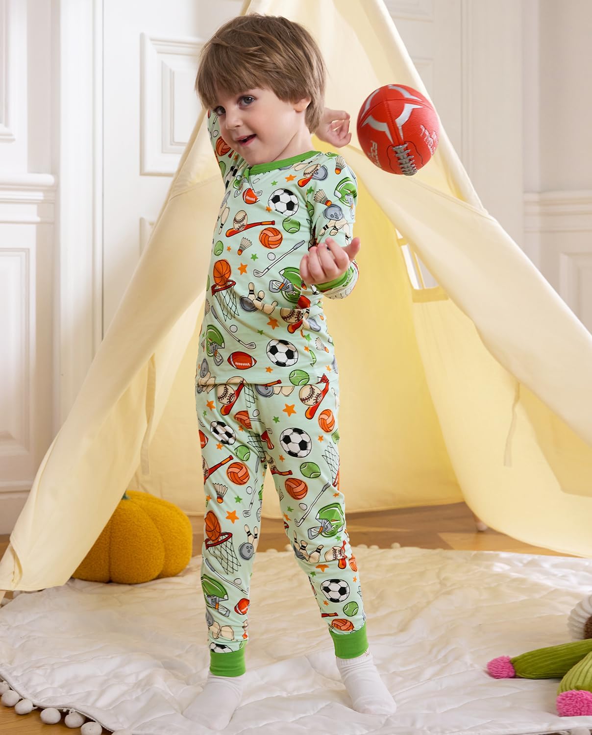 Bamboo Viscose Toddler Pajamas Boys Girls Baby 12M-8Y Pjs Sets Kids 2pcs Snug fit Long-Sleeve Sleepwear