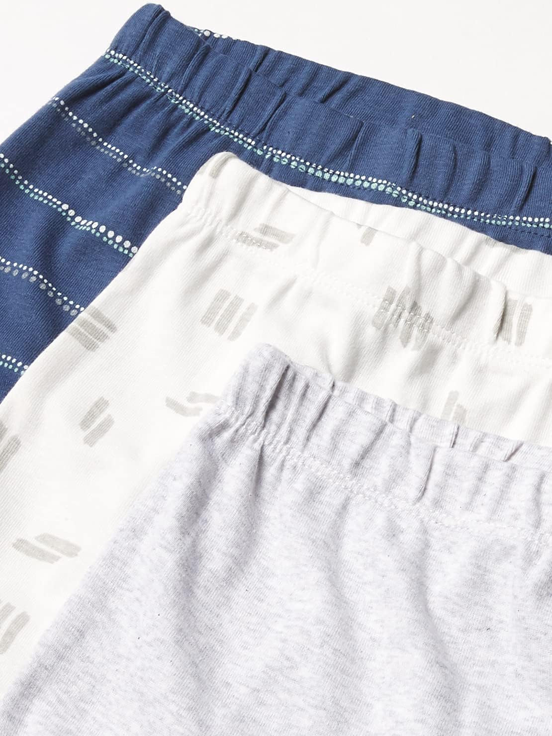 HonestBaby 3-pack Footed Pants Roomy Fit Pull on Bottoms 100% Organic Cotton for Infant Baby Boys, Girls, Unisex