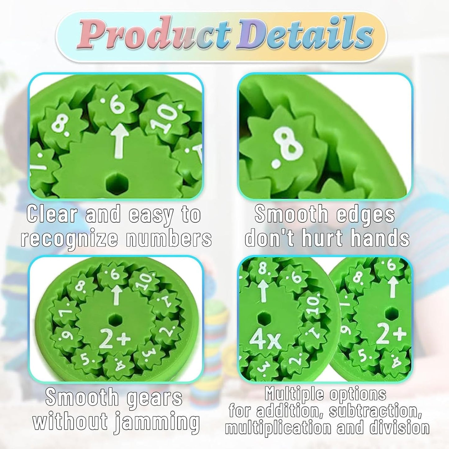 9pcs Math Fidget Spinners, Round Math Fact Fidget Spinner Toy, Number Fidget Spinner Learn Division & Multiplication, Math Learning & Education Fidget Game for Kids Birthday