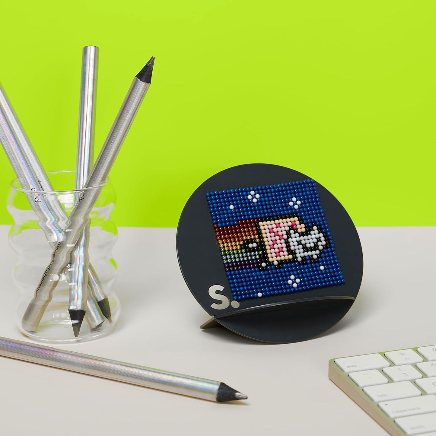 Speks Show Off Stand - Double Sided, Powder Coated Steel Magnetic Display Board - Grey - Magnets Sold Separately