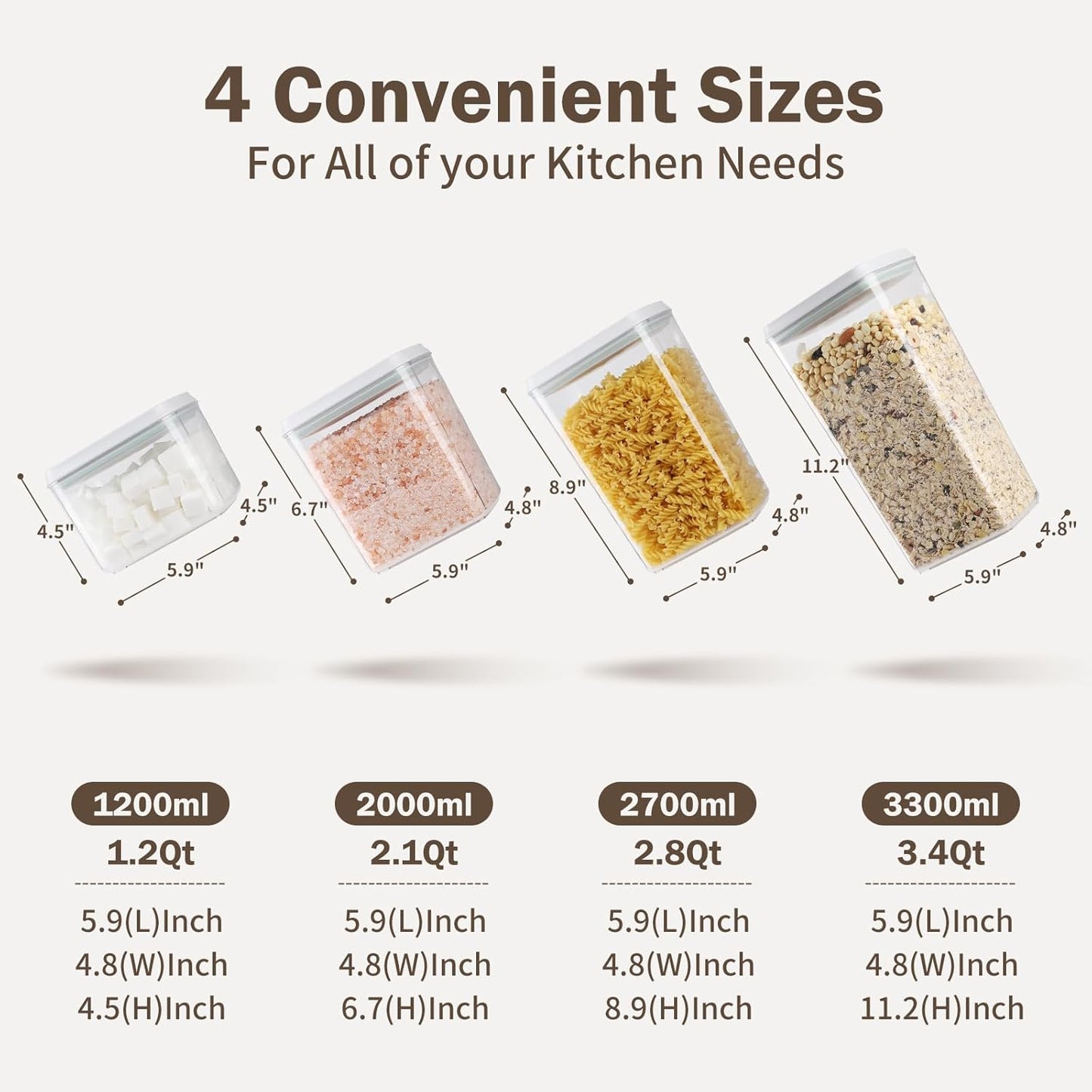 12 Pcs Pop Food Storage Containers Airtight Food Storage Containers Set with Lids Kitchen Pantry