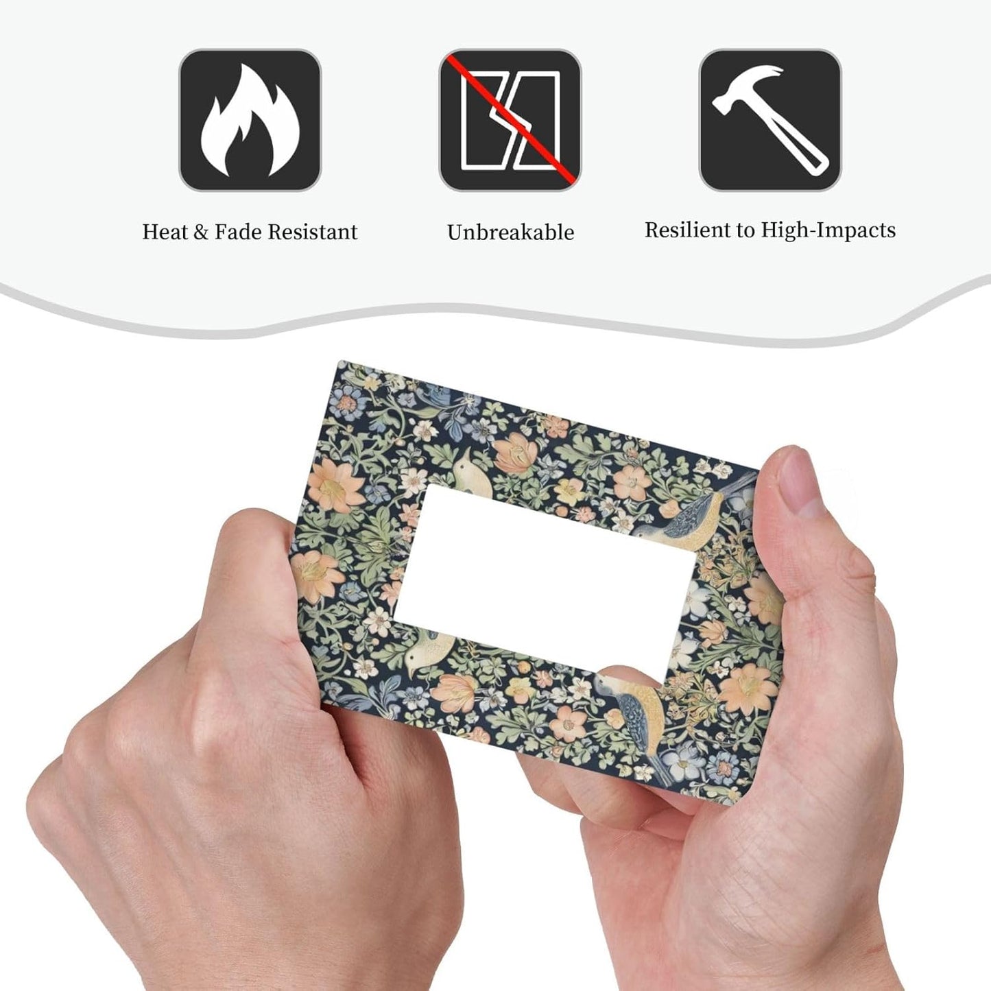 Decorative Outlet Covers Rustic Morris Birds Green Leaf Flower 1 Gang Single Decora GFCI Device Light Switch Covers Plate 1 Rocker Wall Plate Jumbo Faceplate for Country Bedroom Decor