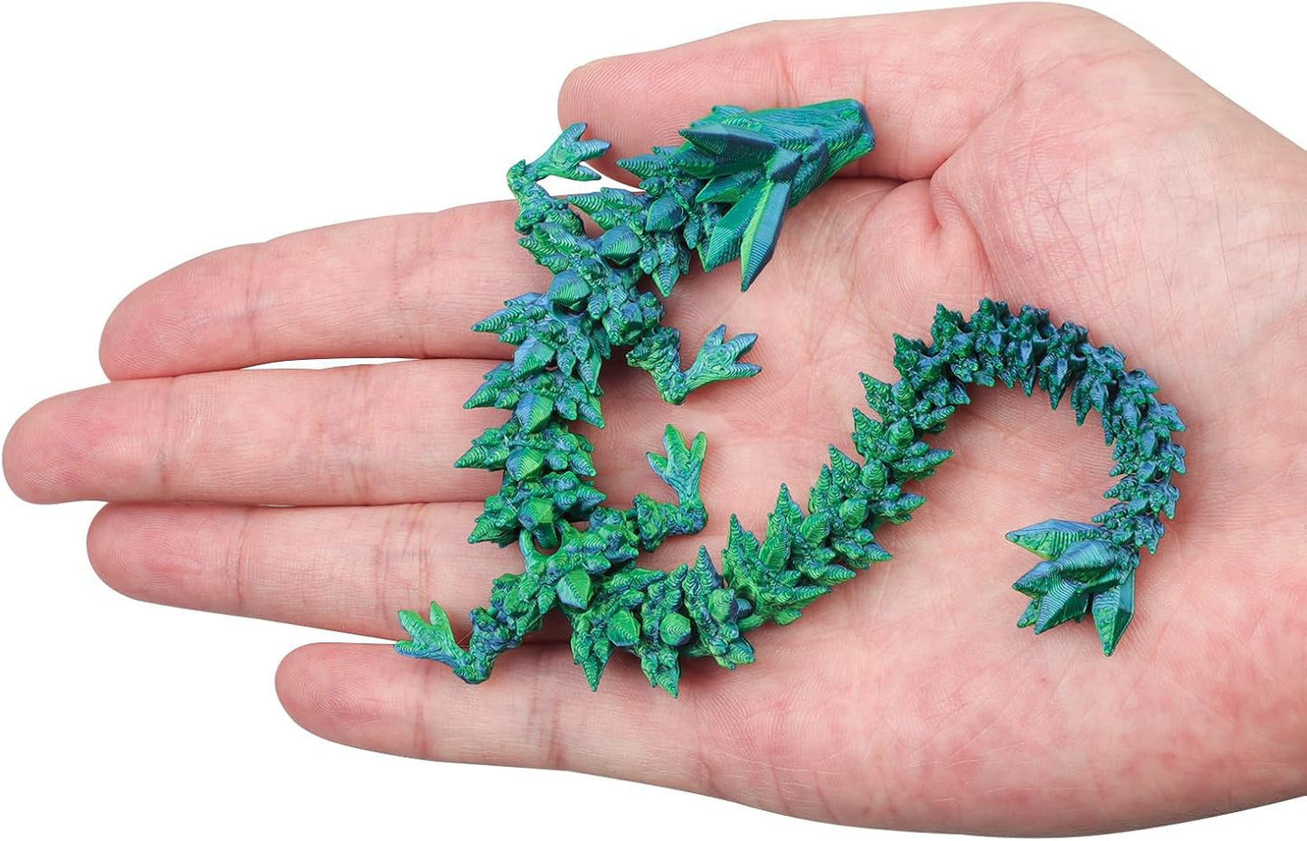 3D Printed Dragon Egg - Dragon Fidget, Crystal Dragon Articulated, Dragon Egg Decor 3D Printed Gift for Birthday for Home/Office Desktop Decor (Green)