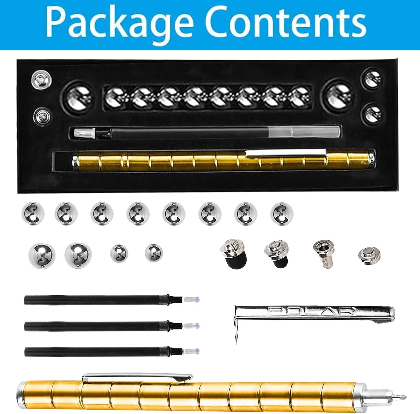 Fidget Pen,Magnetic Pen, Decompression Magnetic Fidget Toy Pen, Magnet Pen Fidget Toy Relieve Pressure Novel Toy Gifts for Kids or Friends! (Golden)