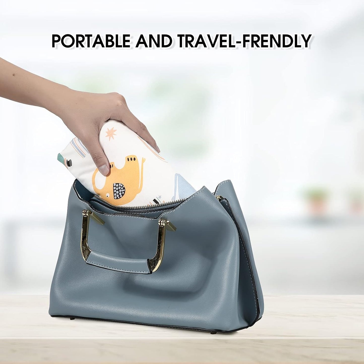 Baby Diaper Changing Pad, 21 5/8" x 31.5" Waterproof Changing Pad Liners - Reusable Soft and Absorbent Portable Changing Mat(Elephant1PCS)