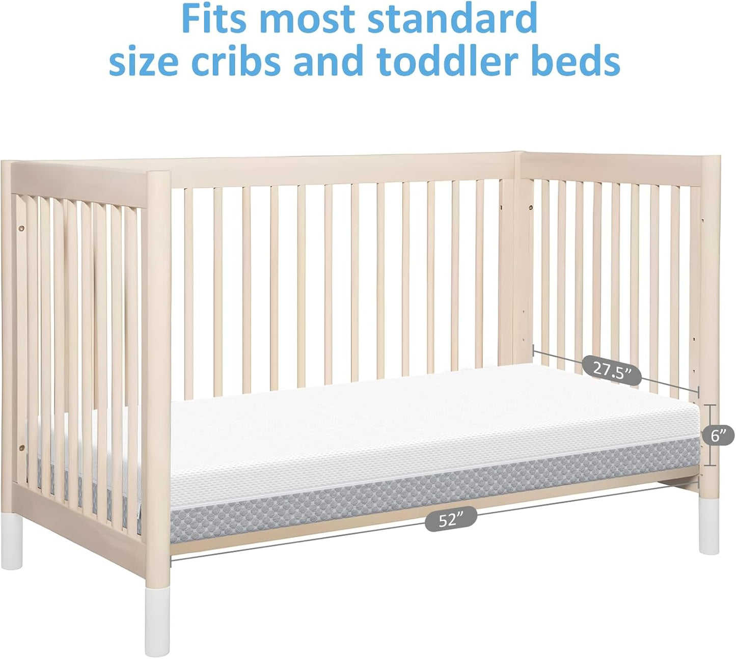 Crib Mattress, Dual Sided Comfort Memory Foam Toddler Bed Mattress, Triple-Layer Breathable Premium