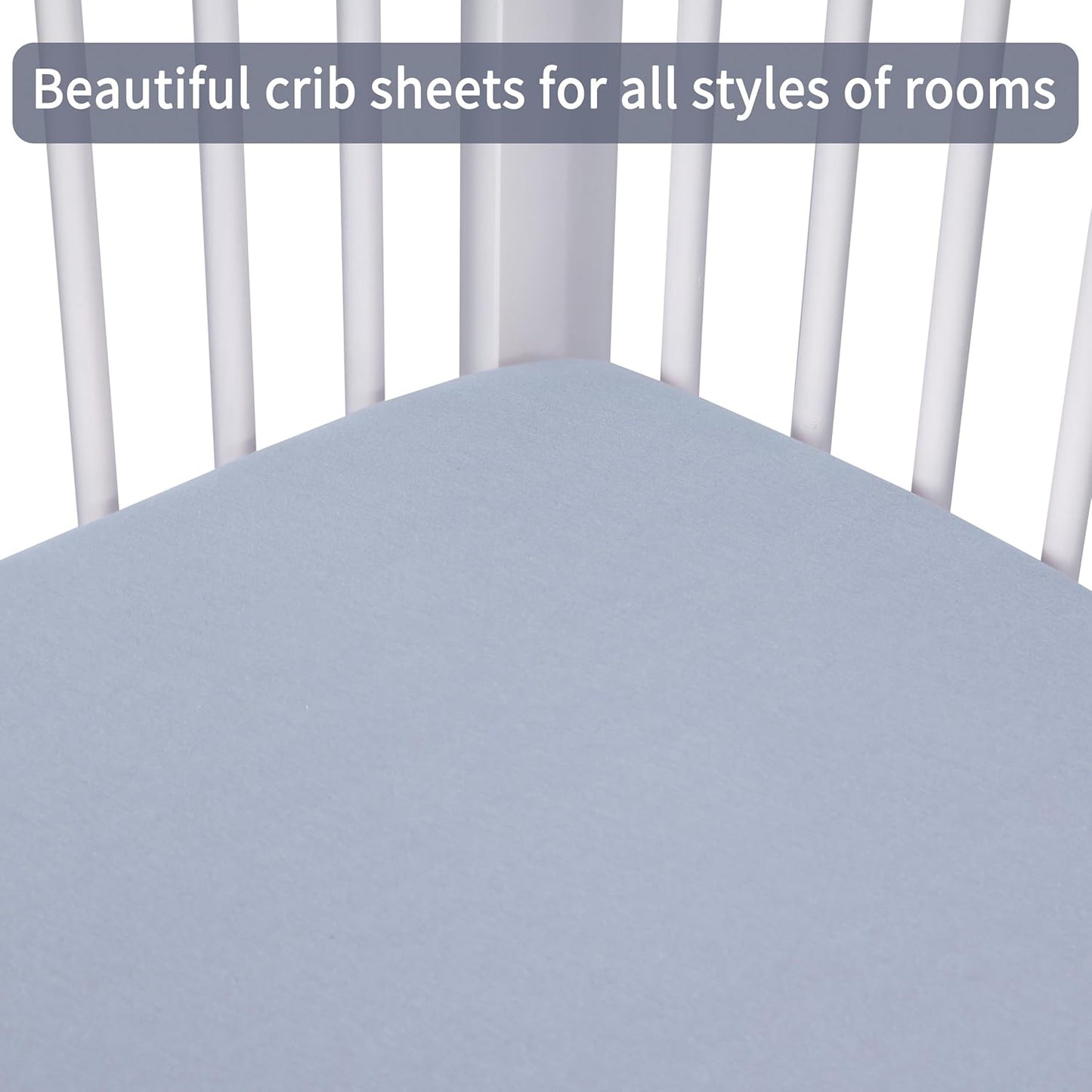 Crib Sheets for Boys Girls,100% Cotton Fitted Crib Sheet 2 Pack for Standard Crib and Toddler