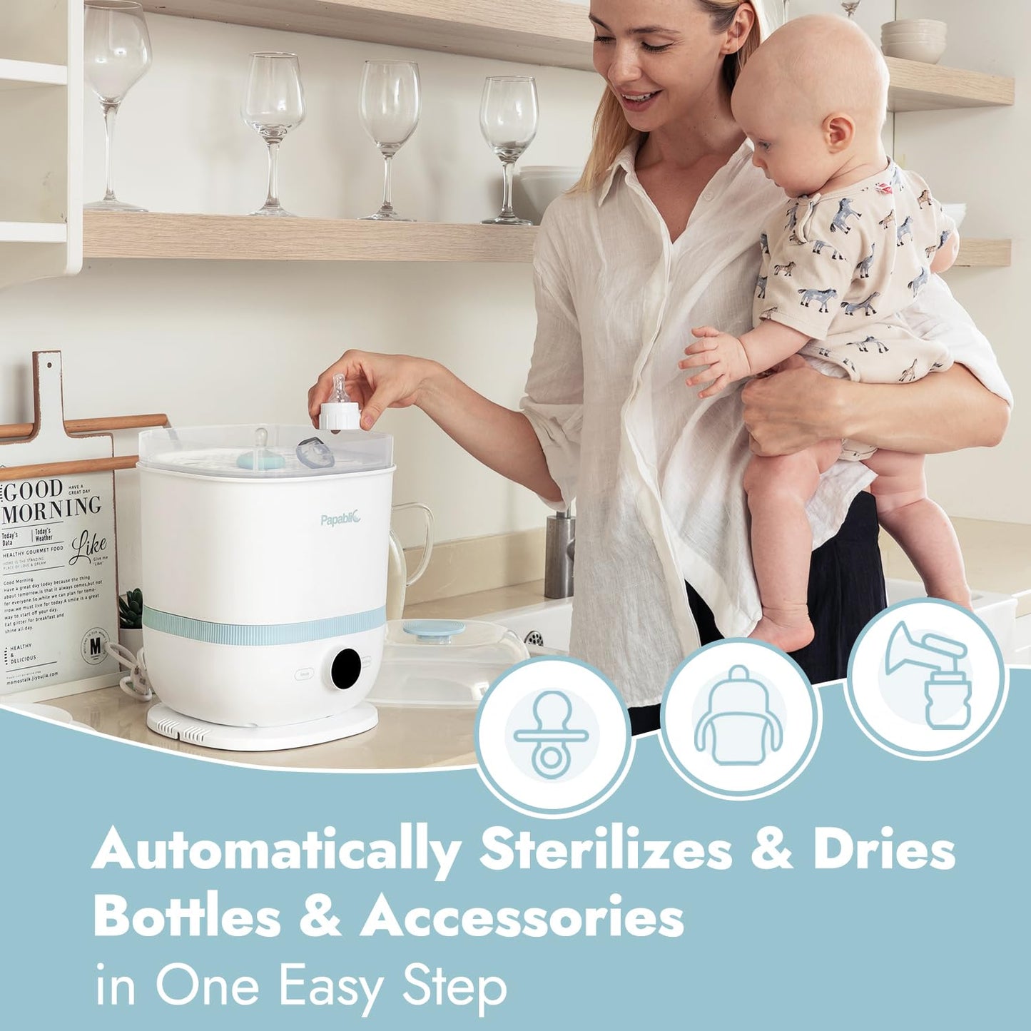 Papablic Bottle Sterilizer and Dryer Pro Max, 13 Bottles Extra-Large Capacity for Big Family
