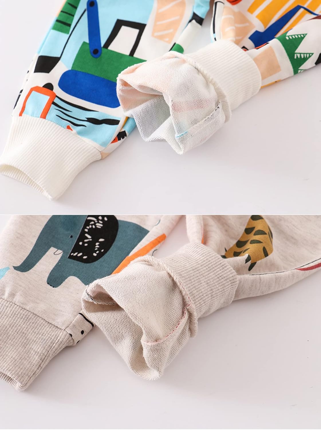 HUAER& Baby Boy's Jogger Pants Dinosaur Car Drawstring Elastic Sweatpants