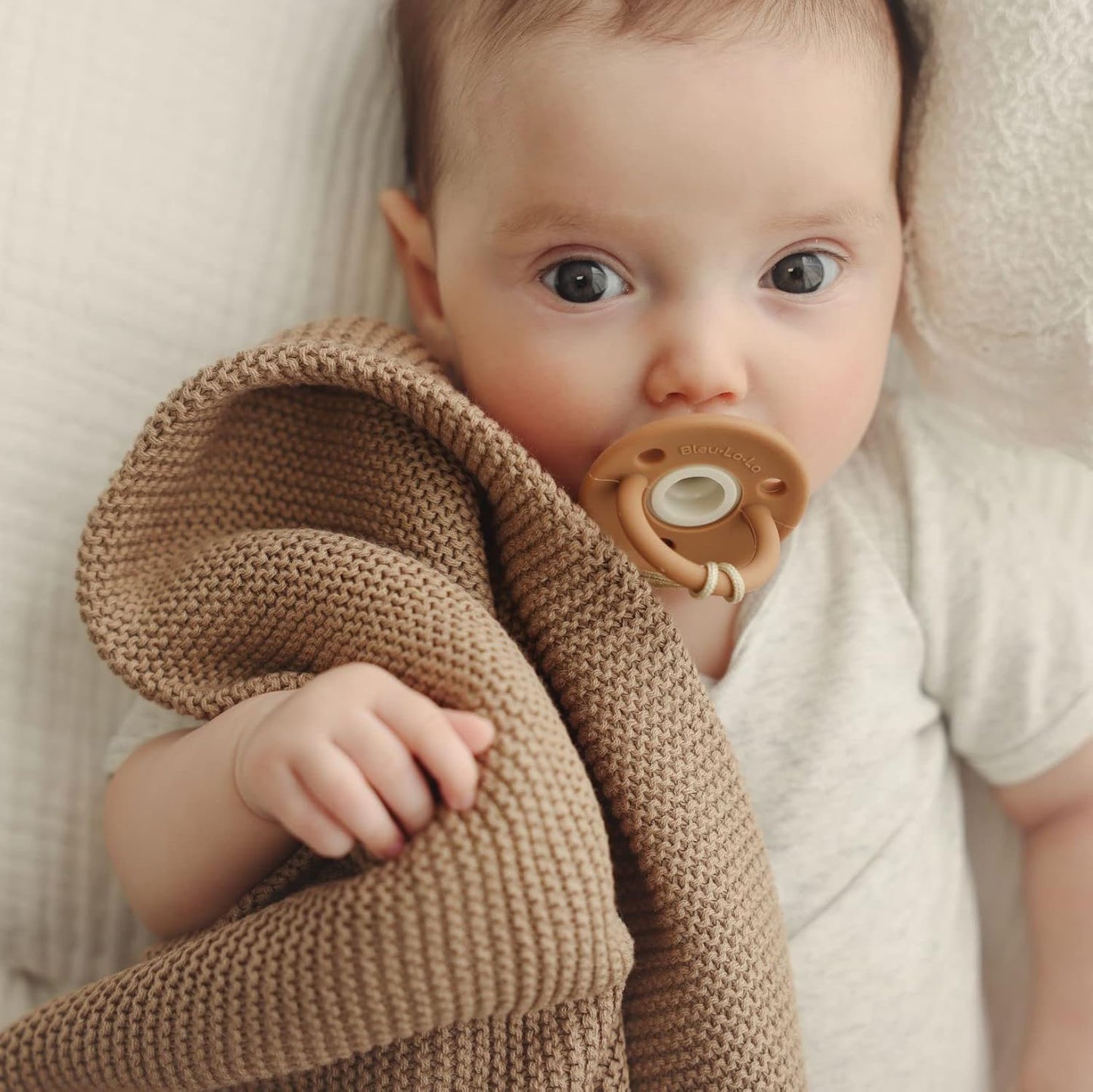 Organic Cotton Heritage Knit Receiving Blanket for Boys - 100% Luxury Soft Organic Cotton - Warm