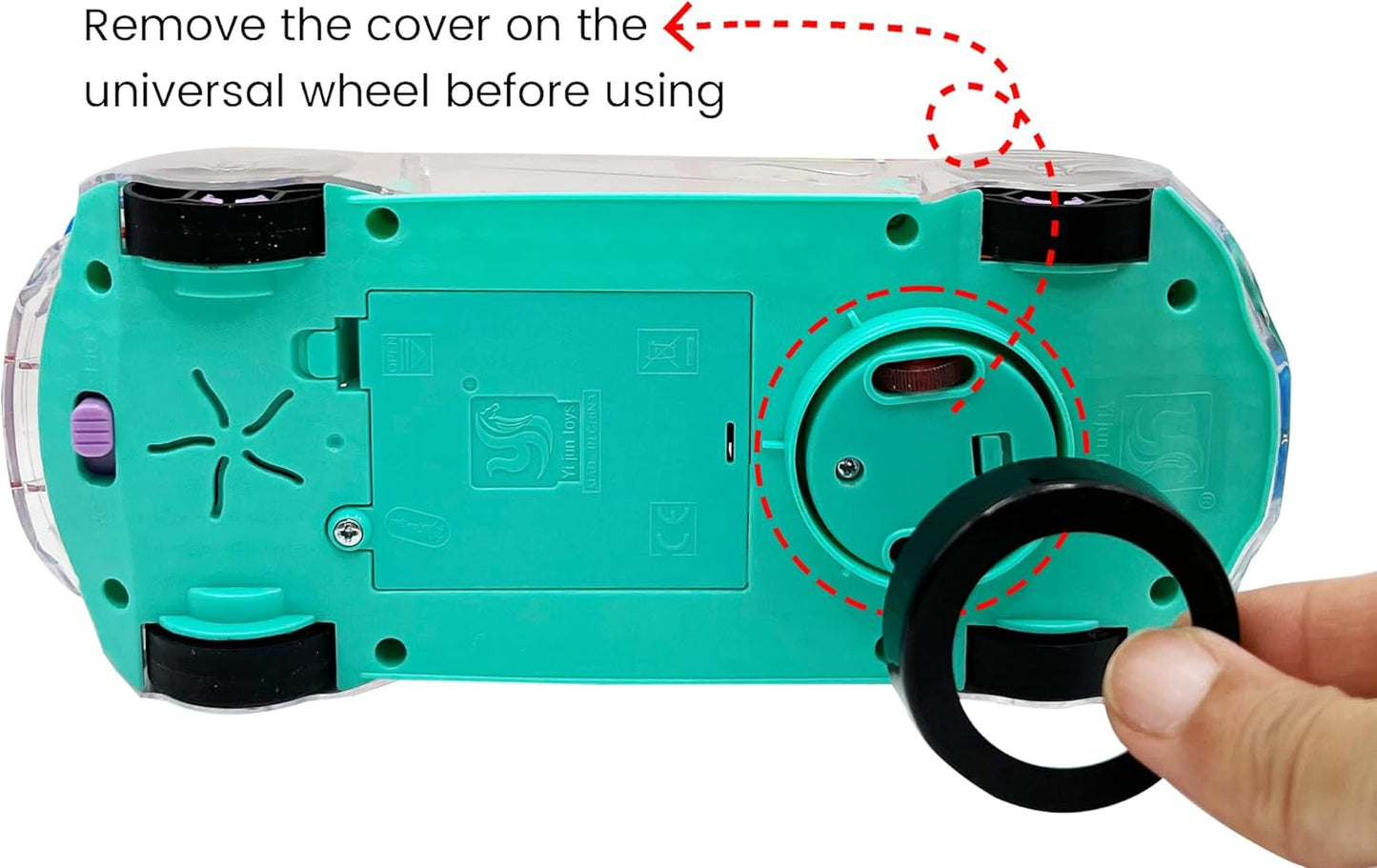 Light Up Transparent Sensory Car - Fun and Interactive Toy for Kids- Music Car with LED Light Up - Colorful Moving Gears -Tummy Time Crawling Baby Toy -Birthday Gift Idea for Boys & Girls