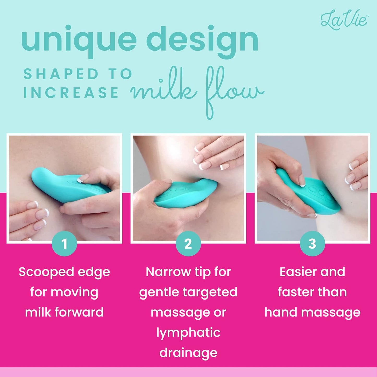 Lactation Massager - Patented Breastfeeding Relief, Boost Milk Flow & Ease Discomfort from Clogged
