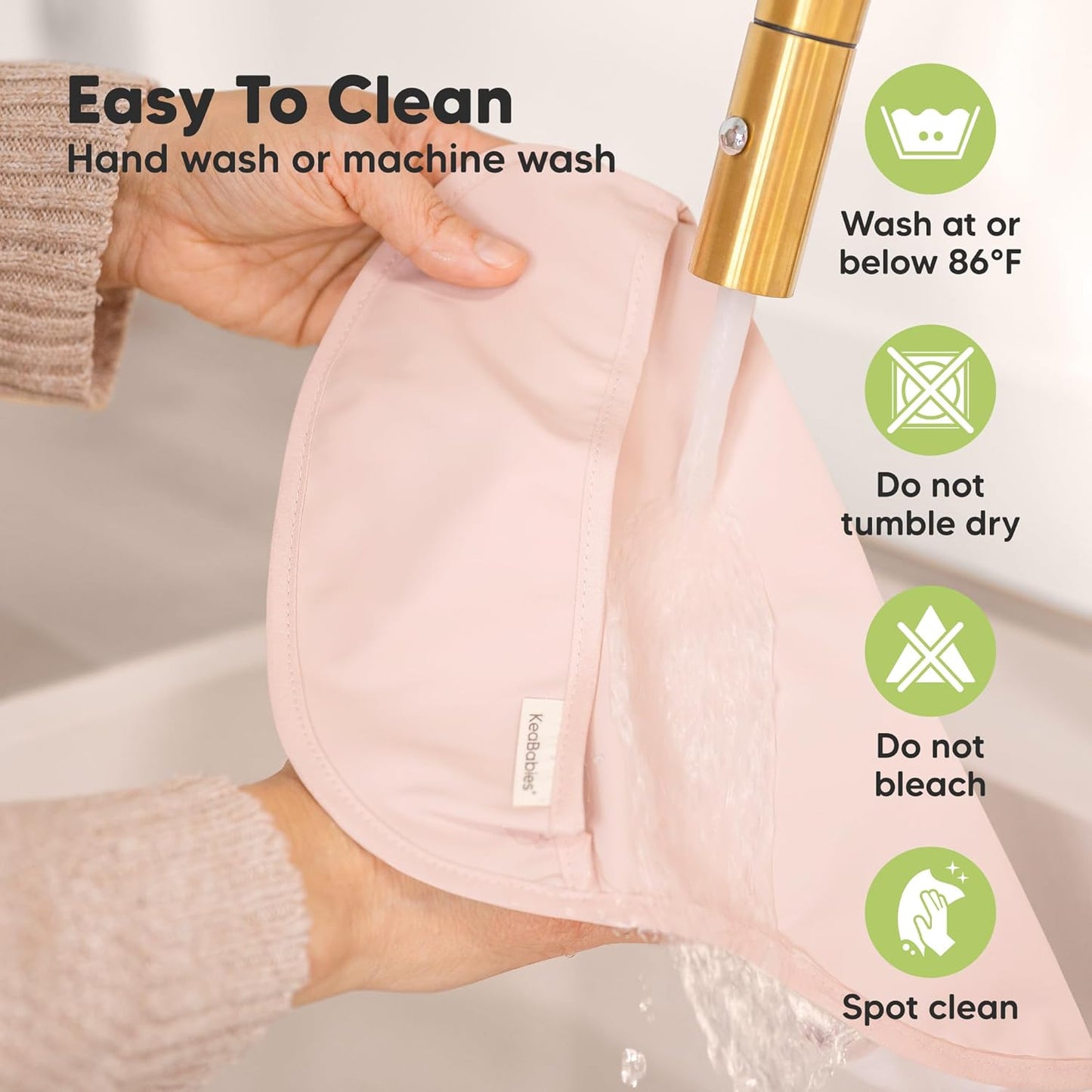 3-Pack Waterproof Baby Bibs for Eating - Lightweight Toddler Feeding Bibs with Large Food Catcher, Mess Proof, Food-Grade Baby Eating Essentials, Easy to Put On & Clean (Butterflies)