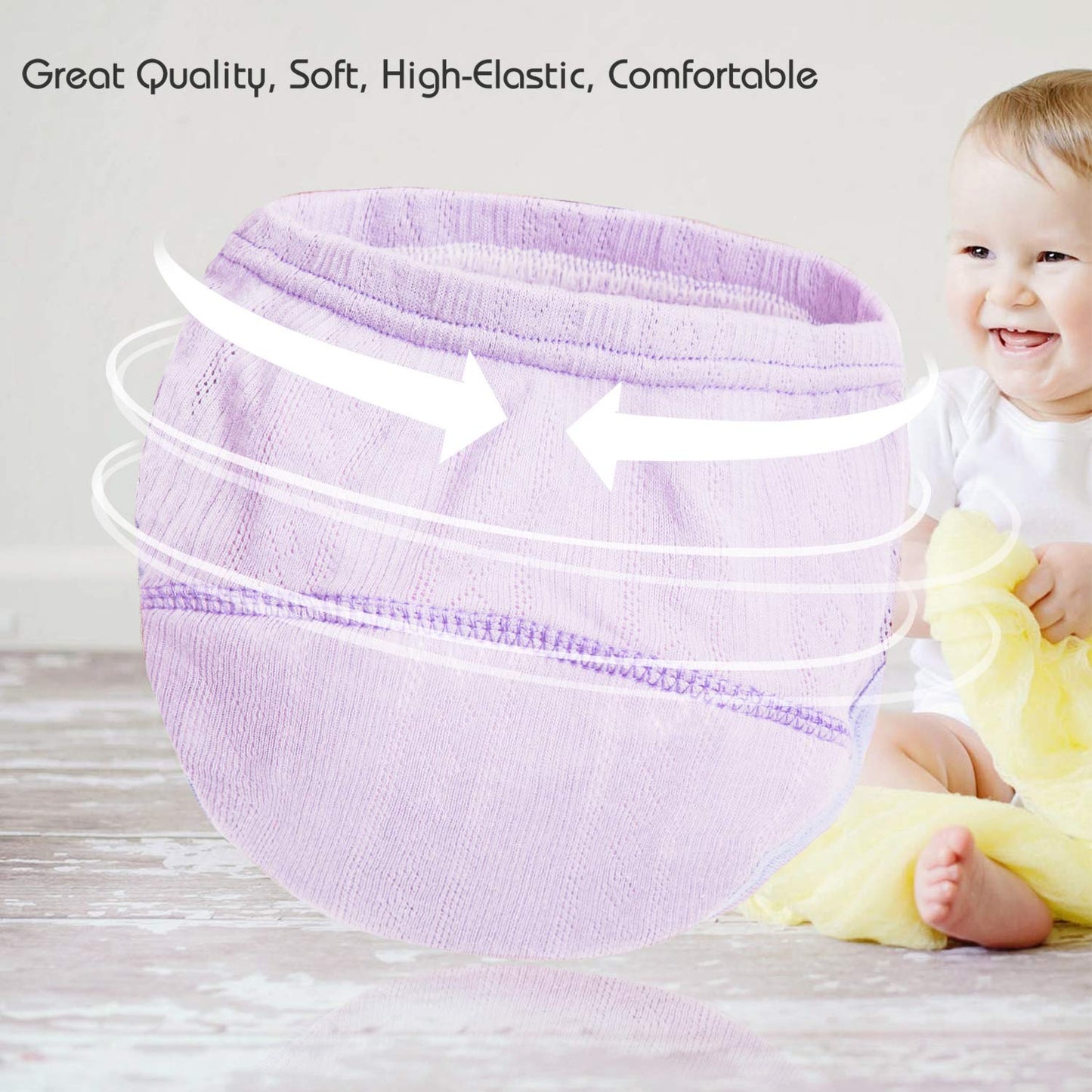 Joyo roy 5 Pcs Toddler Potty Training Underwear for Girls 100% Cotton Absorbent Toilet Training Pants 3T-4T Double Thigh Wings for Antileak Pee Pants with a Waterproof Cloth Diaper Cover