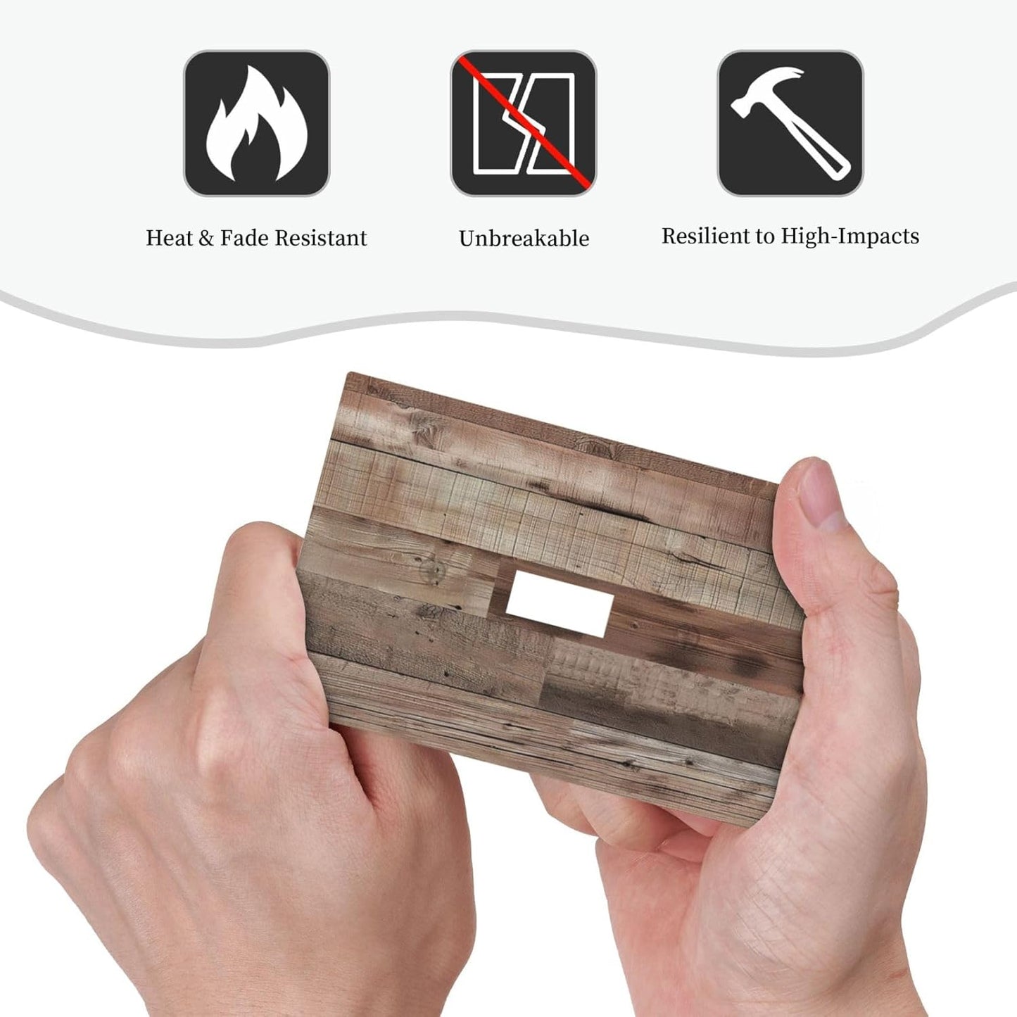 Decorative Switch Covers Plate Retro Wood Plank Vintaga Wooden Board 1 Gang Wall Plate Unique Single Toggle Wall Cover Plate Jumbo Electrical Light Switch Plate Faceplate for Home Decor